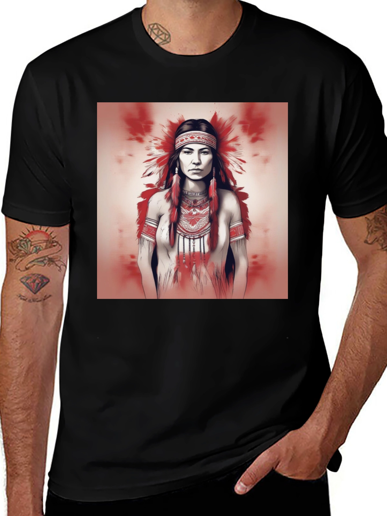 Variant 18 of Native American Woman Graphic Tee