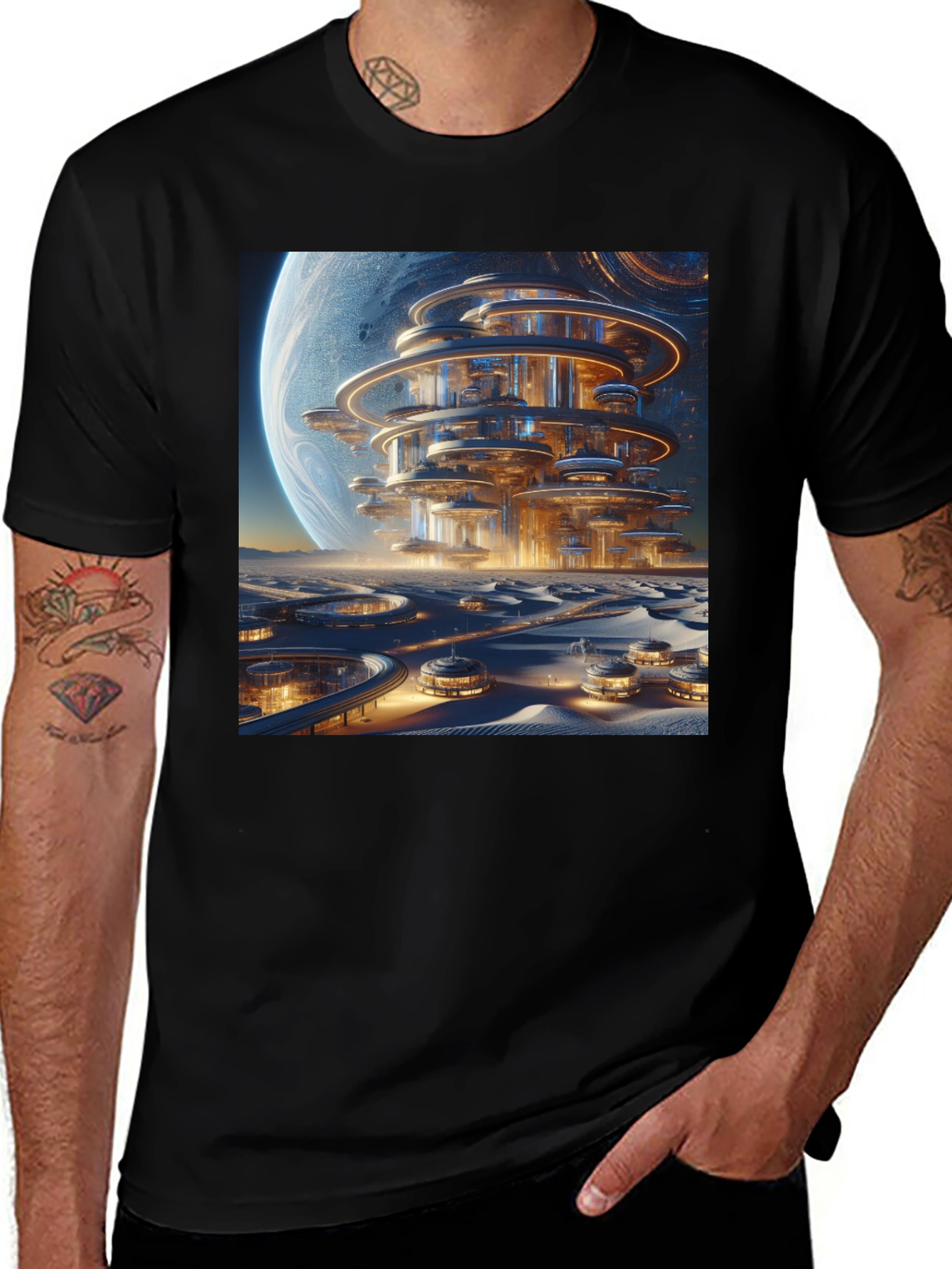 Sci-Fi Cityscape Graphic Tee