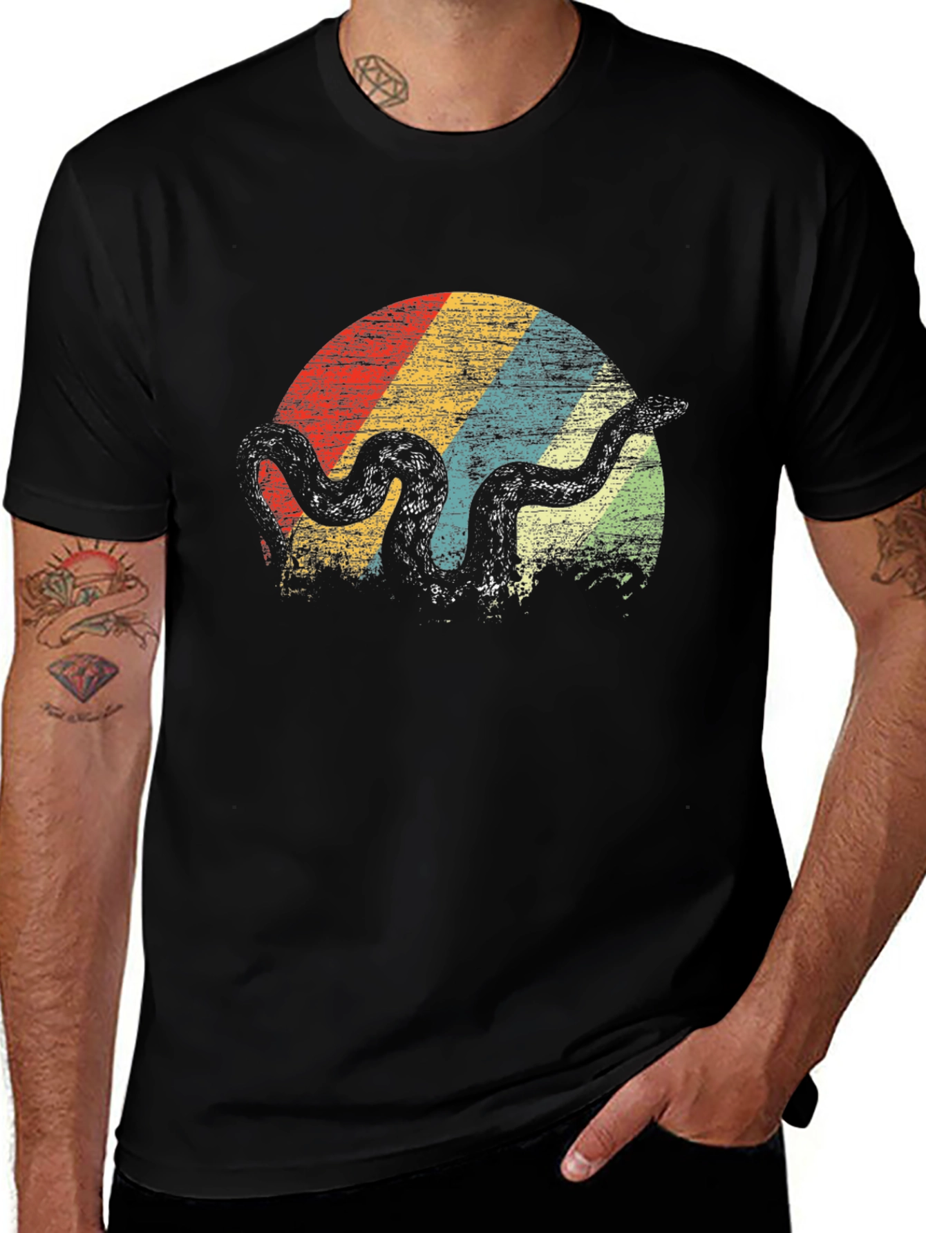 Variant 3 of Retro Snake Graphic T-Shirt - Vintage Style