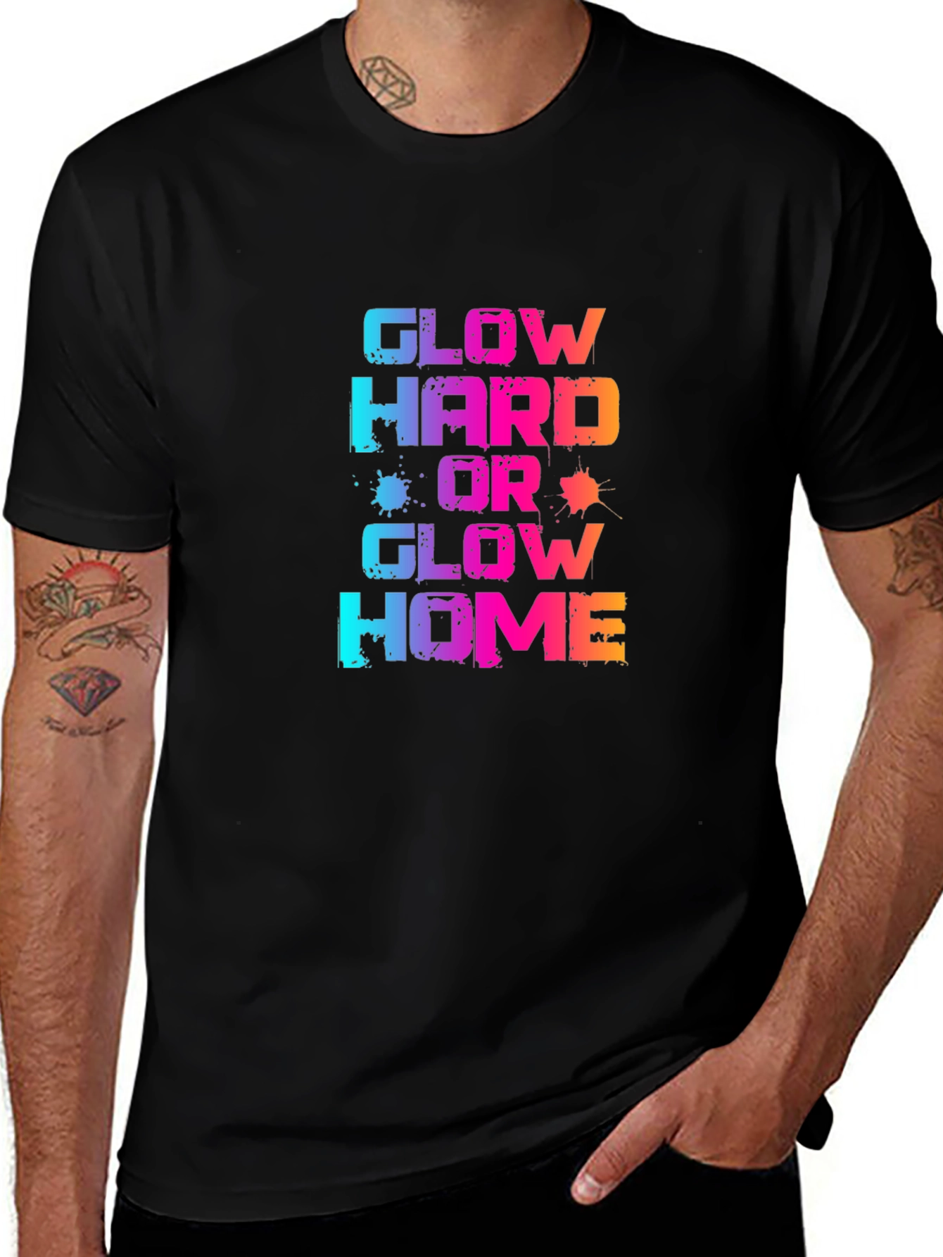 Variant 11 of Glow Hard or Glow Home Graphic T-Shirt
