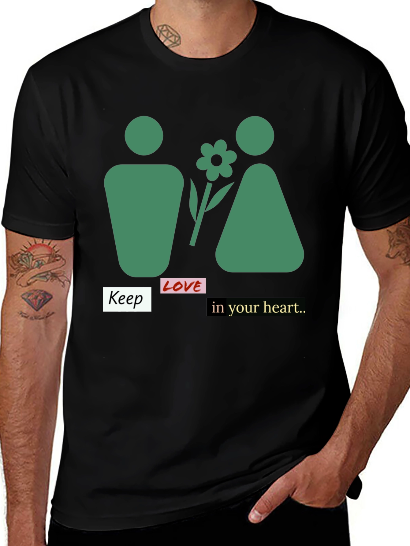 Variant 14 of Keep Love In Your Heart Graphic Tee - Unisex