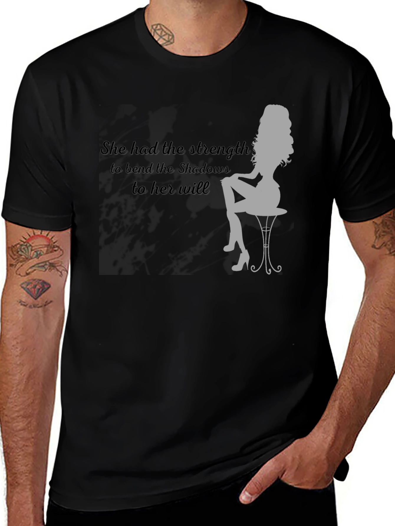 Variant 3 of Shadow Bender Graphic Tee - Empowering Women's Design