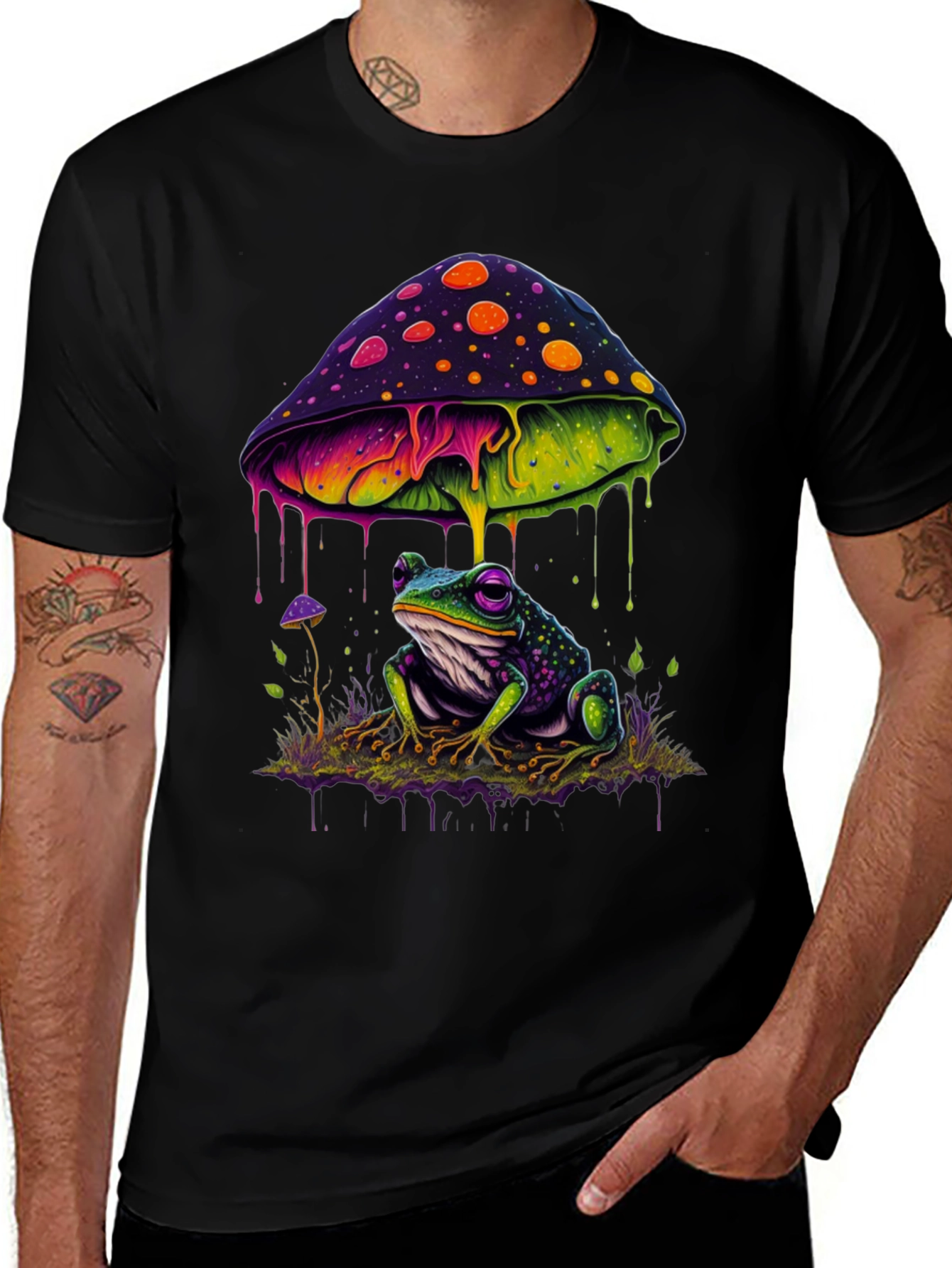 Variant 23 of Psychedelic Frog & Mushroom Graphic Tee