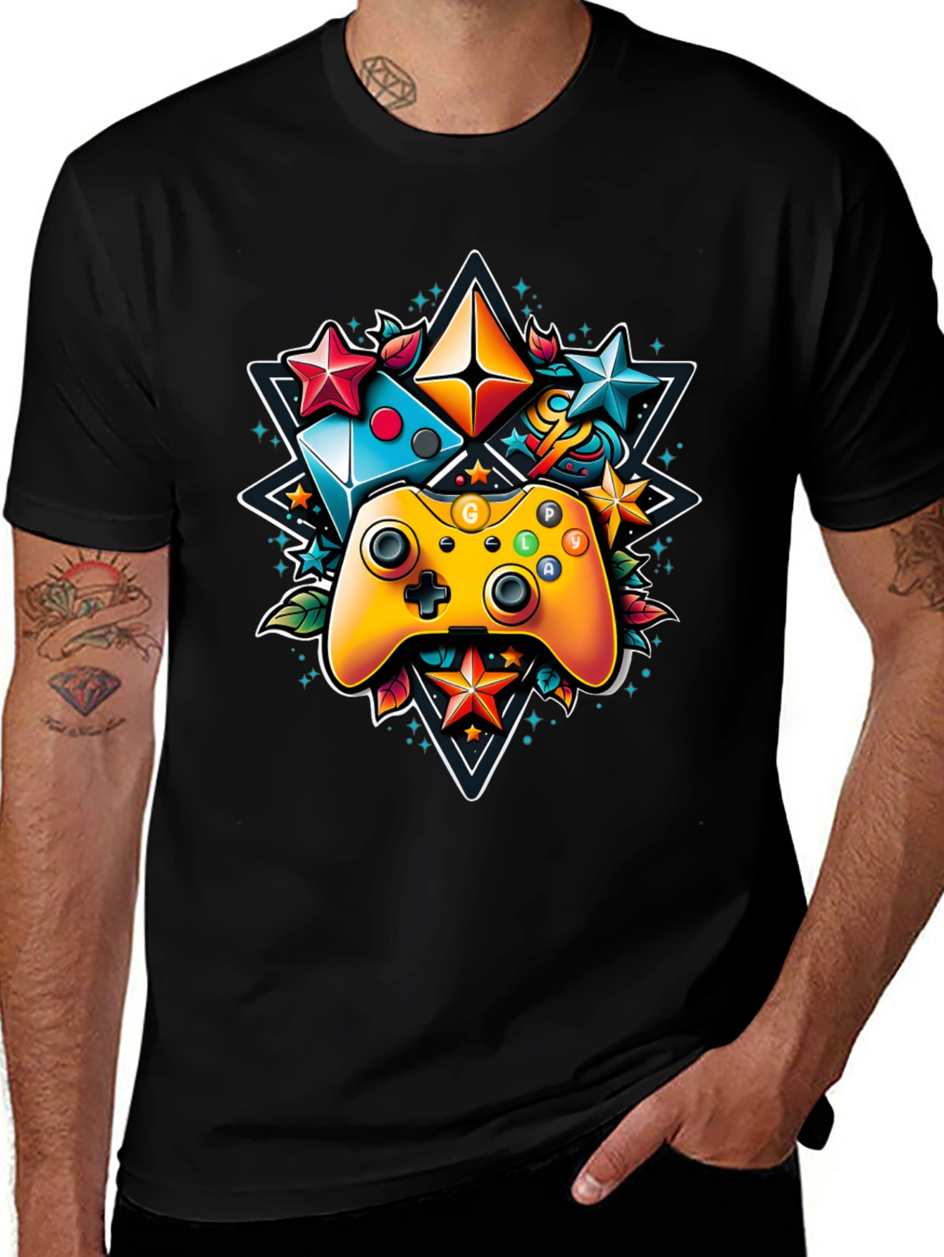 Variant 26 of Gamer Style Black T-Shirt