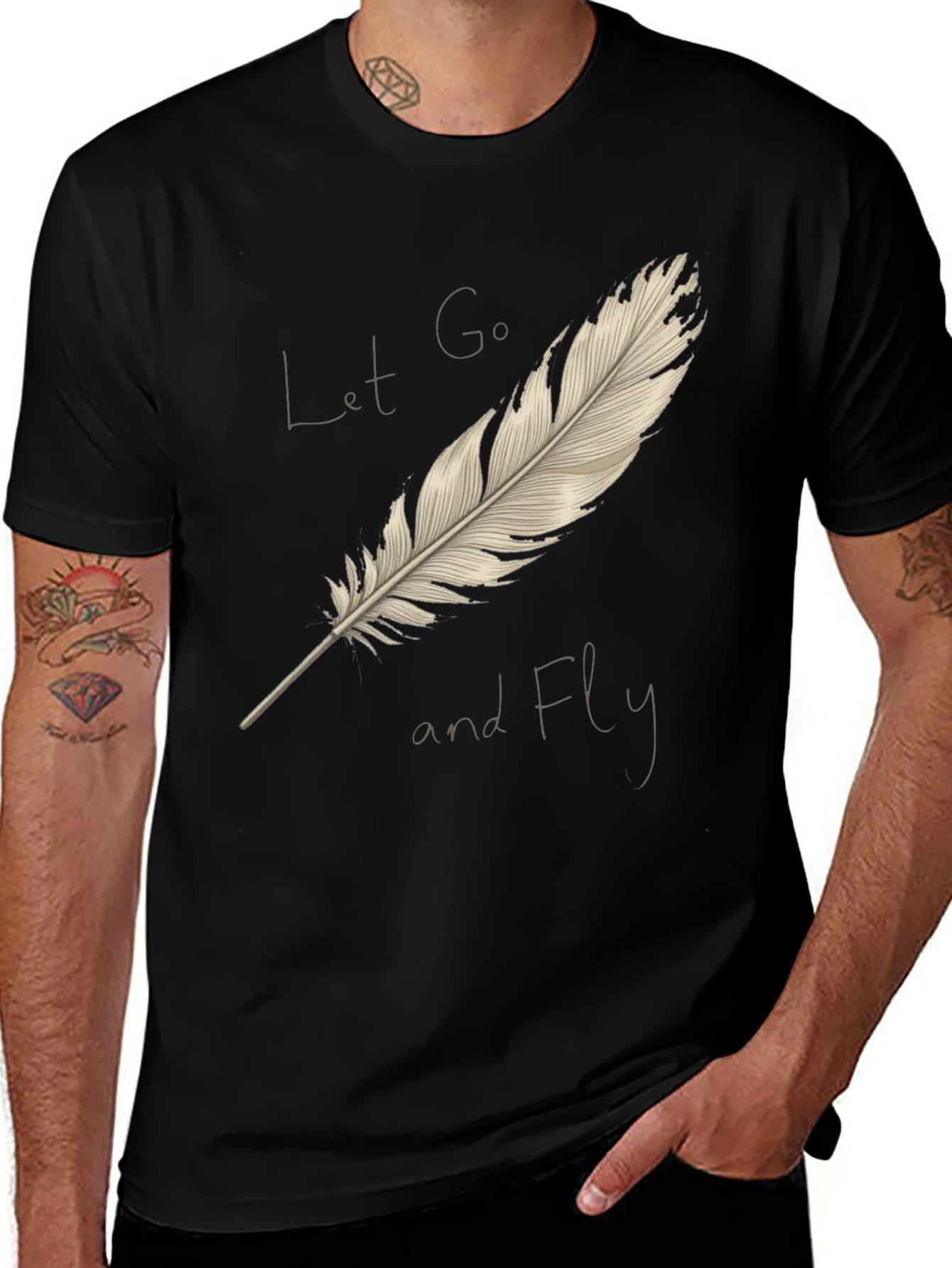 Variant 21 of Let Go and Fly Feather Graphic T-Shirt