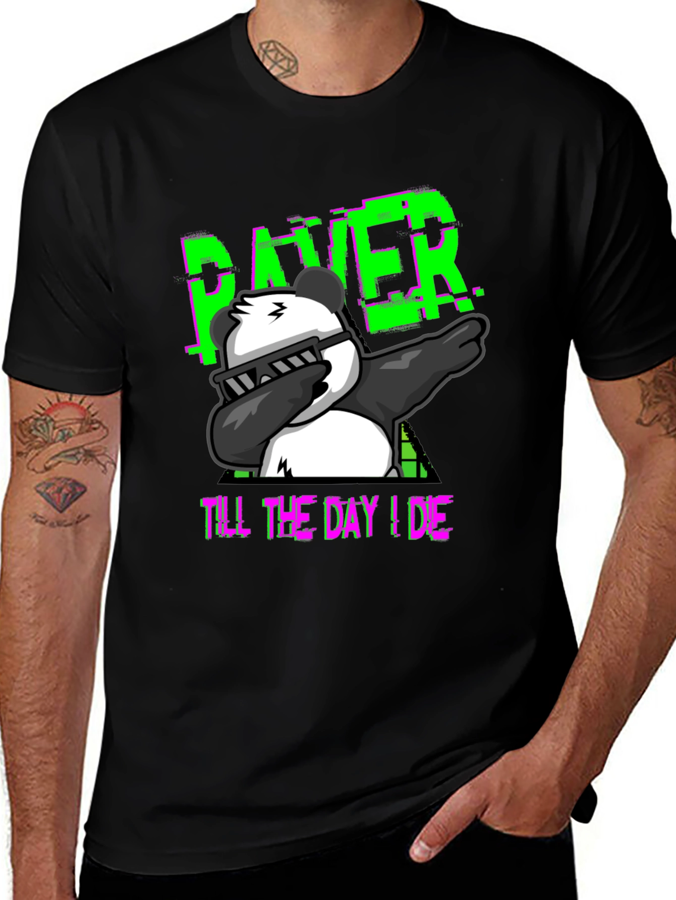 Variant 30 of Raver Panda Dabbing T-Shirt - Till The Day I Die
