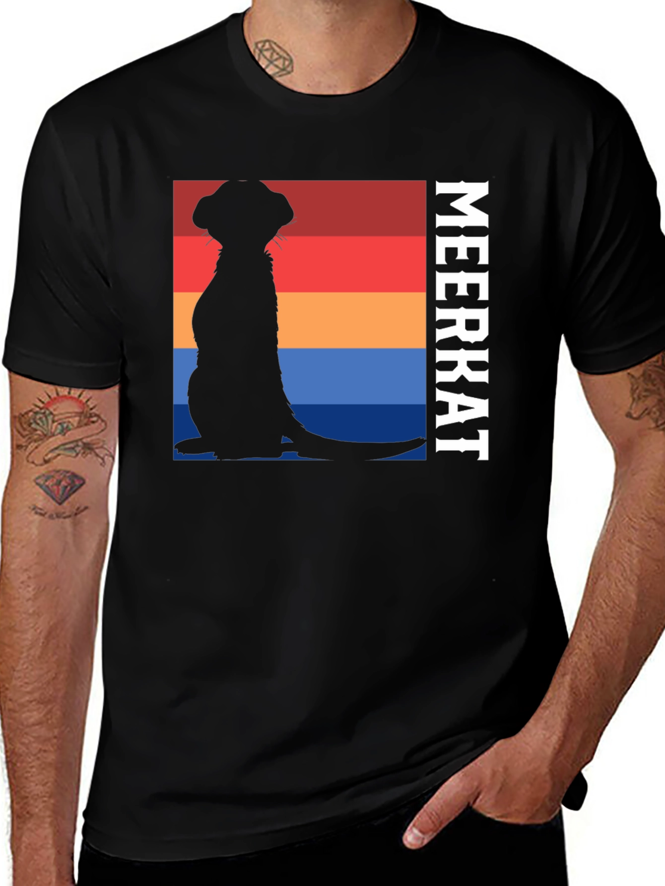 Variant 15 of Meerkat Silhouette T-Shirt - Retro Style