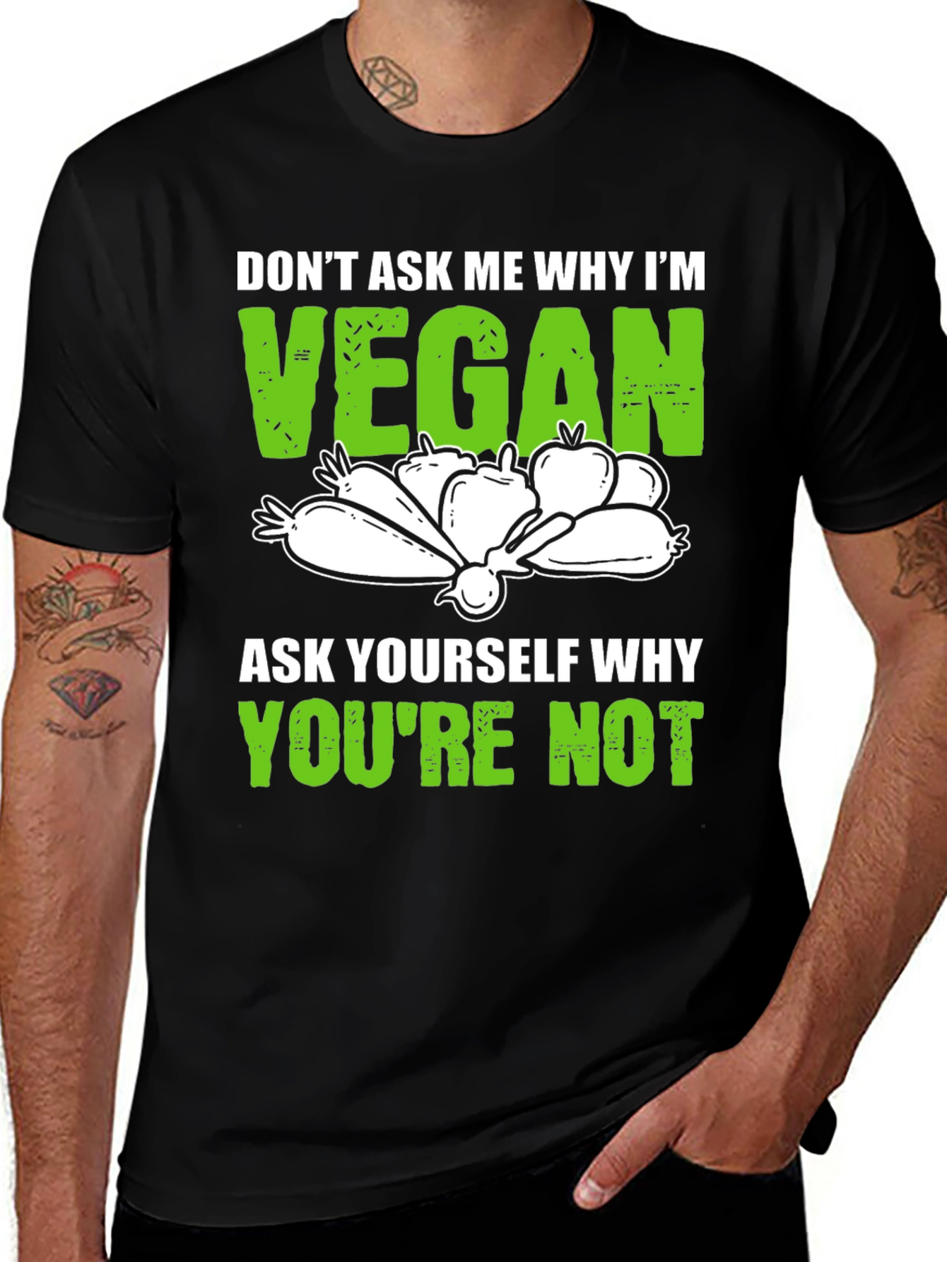Variant 6 of Vegan T-Shirt: Don't Ask Me Why I'm Vegan Tee
