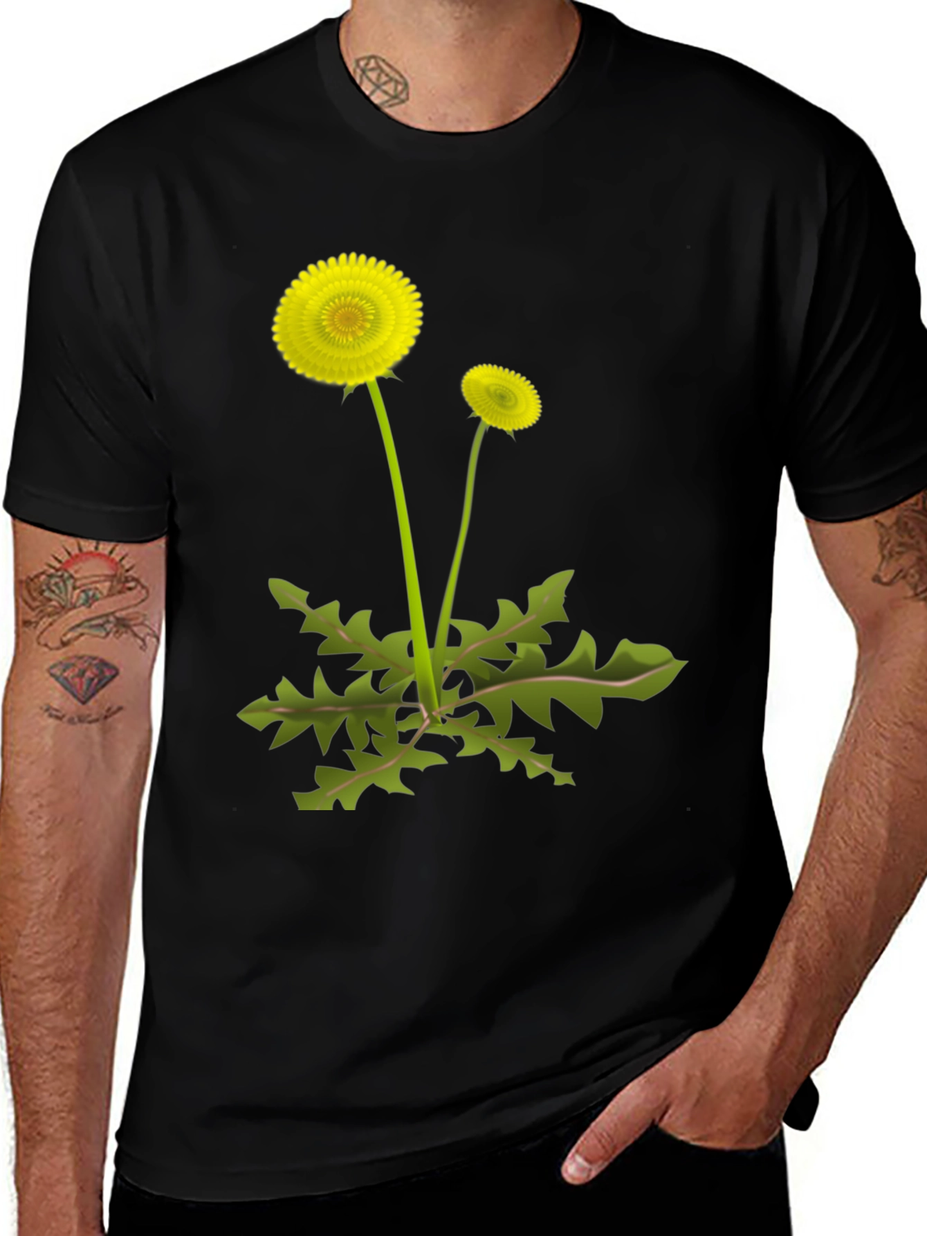 Black Dandelion Graphic Tee - Black main image
