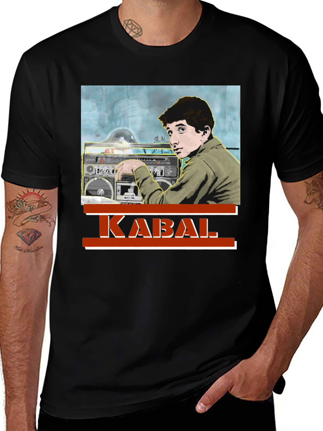 Retro Kabal T-Shirt with Boombox Design