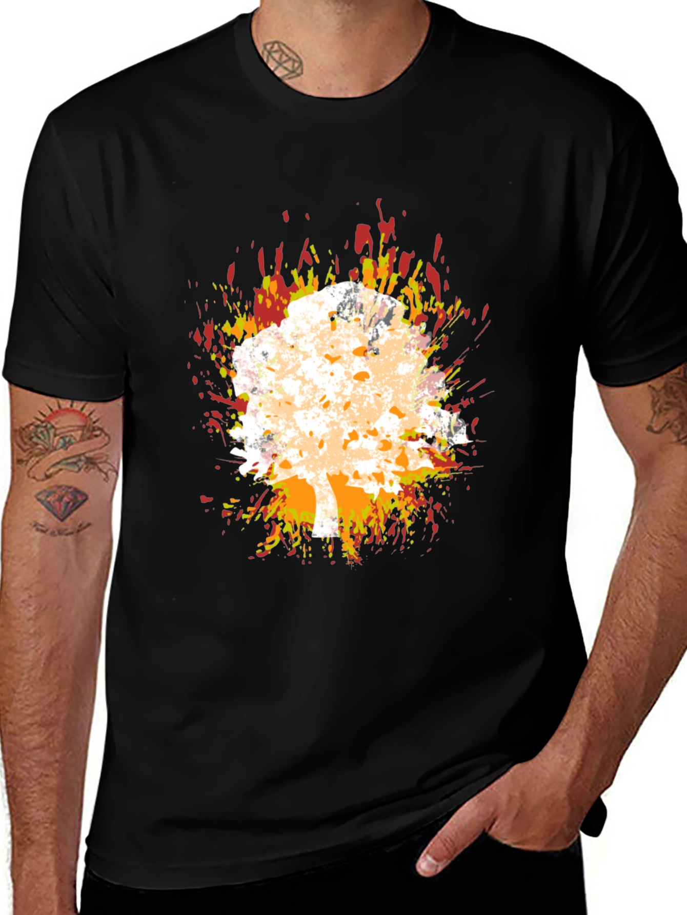 Variant 19 of Fiery Tree Graphic Tee - Abstract Design