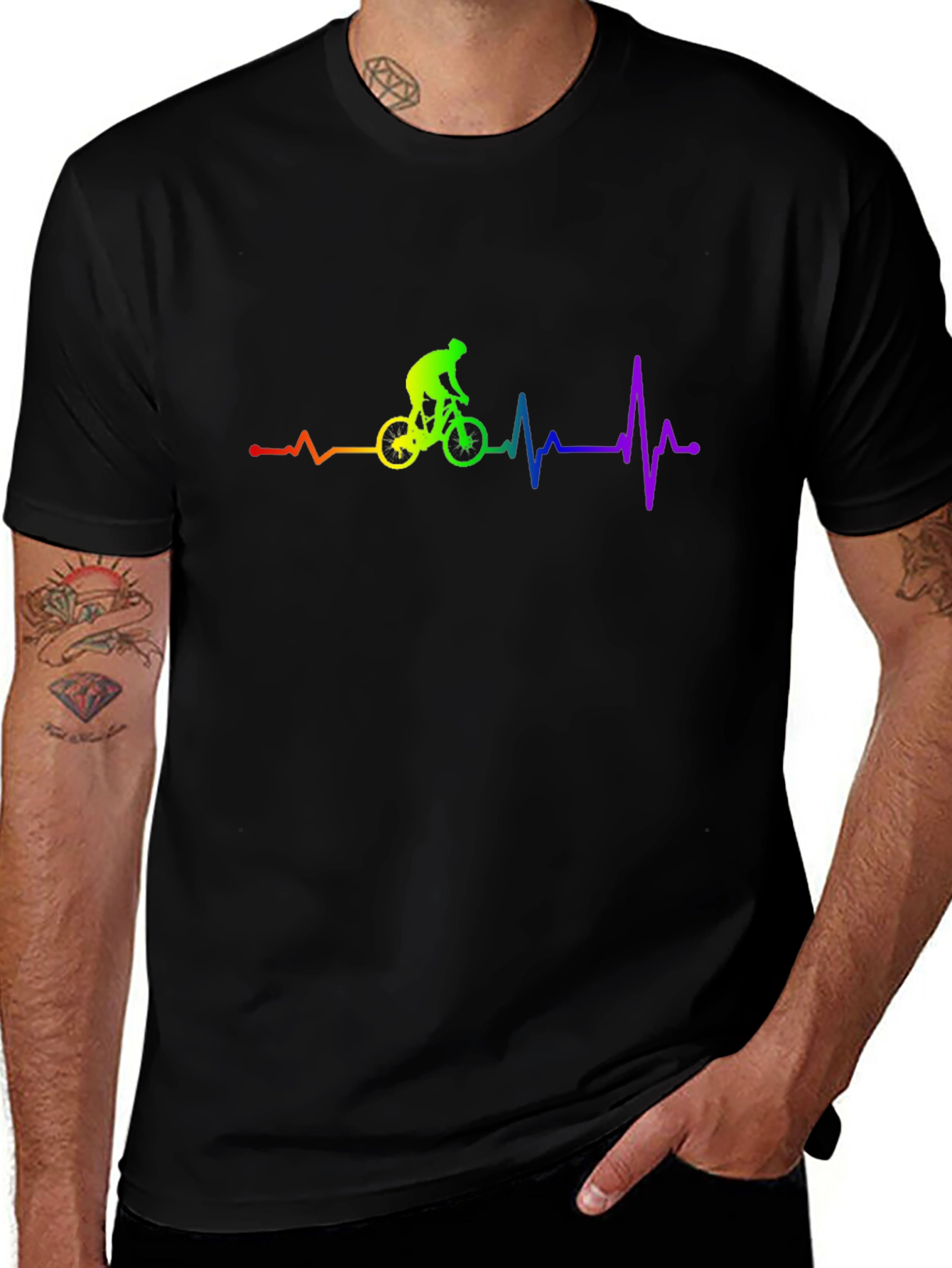 Variant 26 of Cycling Heartbeat Graphic Tee