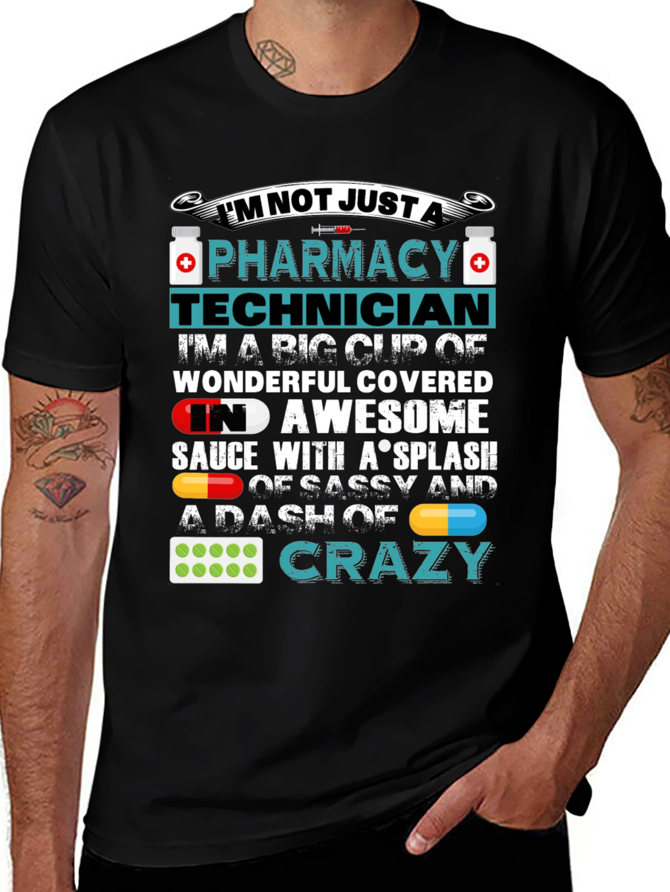 Variant 23 of Pharmacy Technician T-Shirt Funny Crazy Sassy