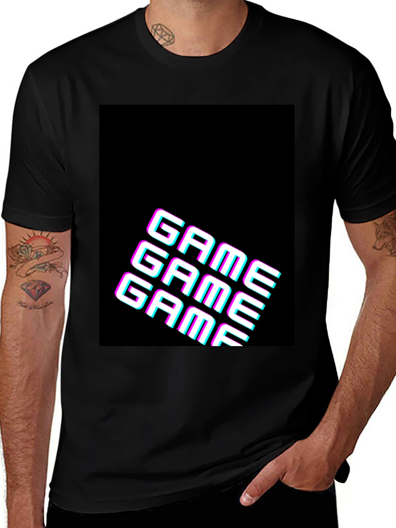 Variant 13 of Game Glitch Black T-Shirt