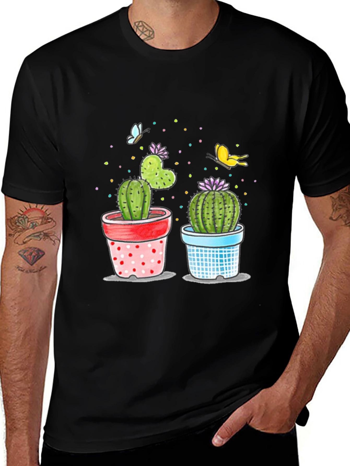 Variant 20 of Cactus T-Shirt with Butterfly Graphic