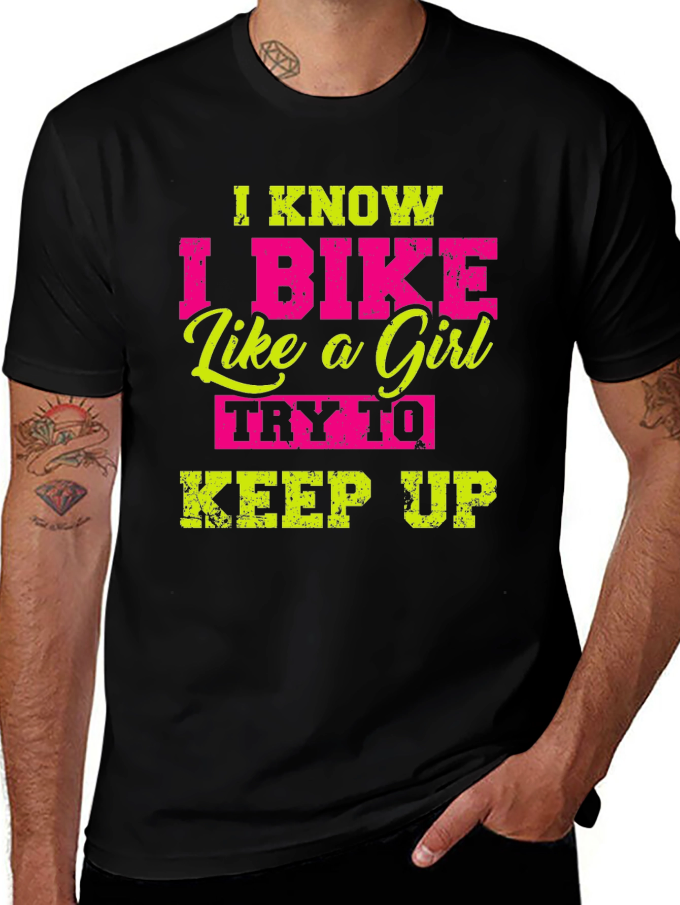 Variant 22 of I Know I Bike Like a Girl Funny T-Shirt