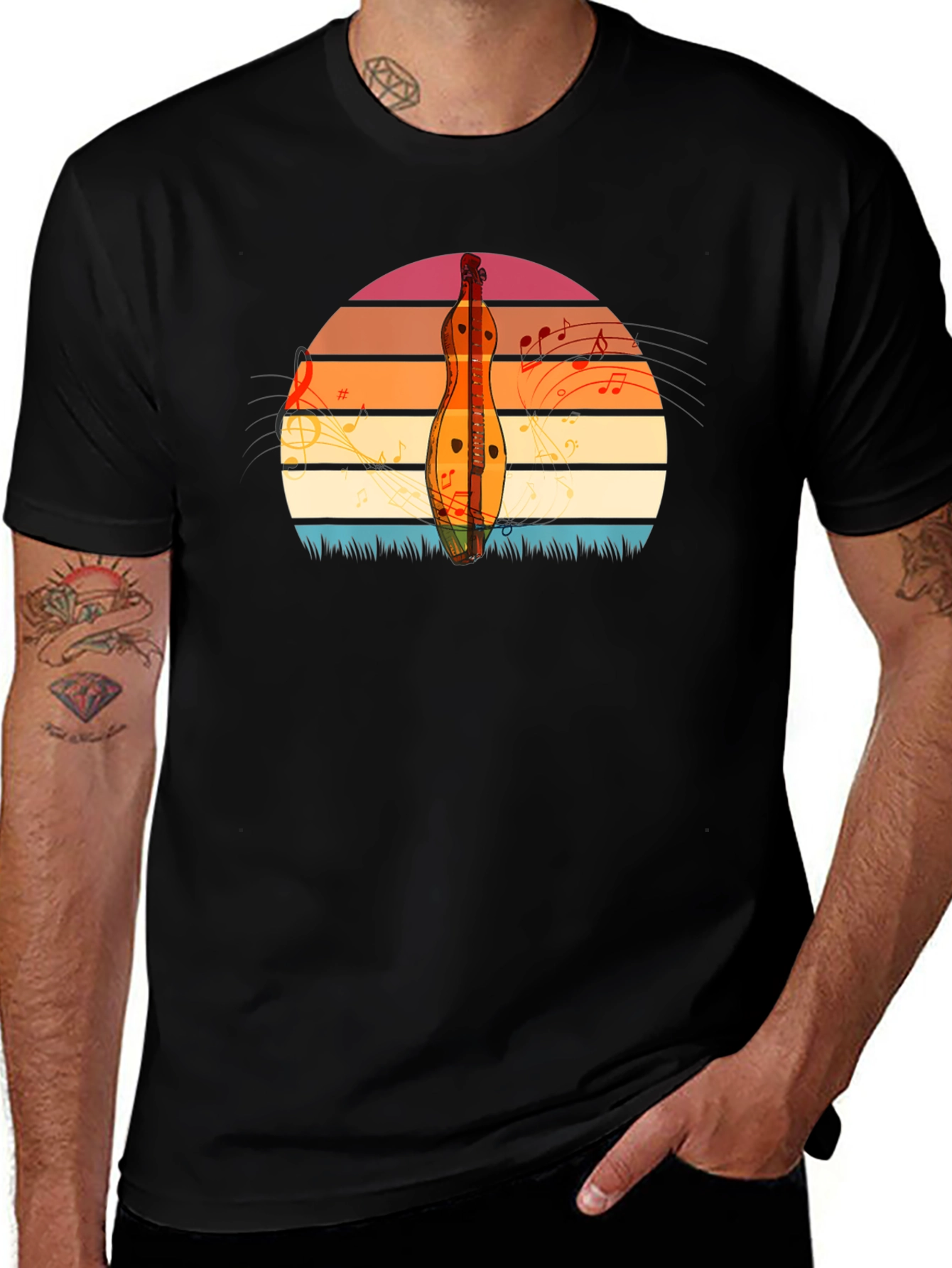 Variant 19 of Sunset Dulcimer Music T-Shirt