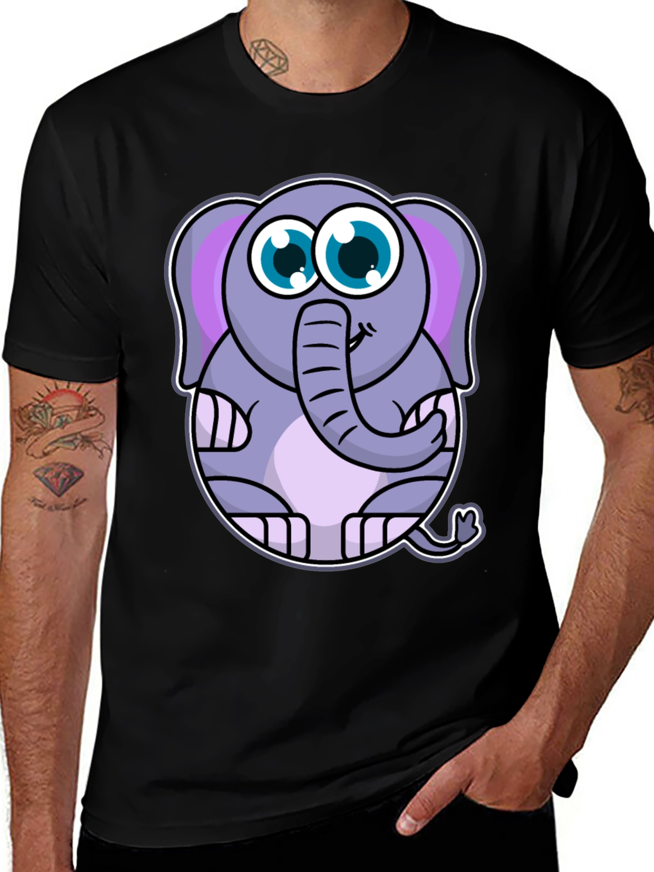 Variant 7 of Cartoon Elephant Graphic Tee