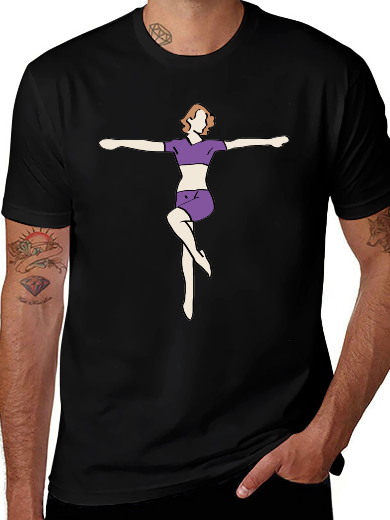 Variant 12 of Yoga Pose Graphic Black T-Shirt
