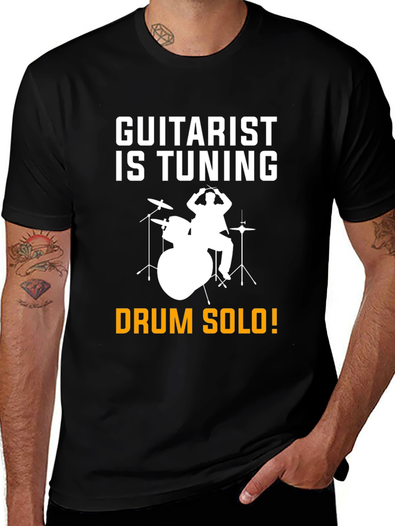 Variant 29 of Guitarist Tuning T-Shirt Drummer Solo Funny Music Tee