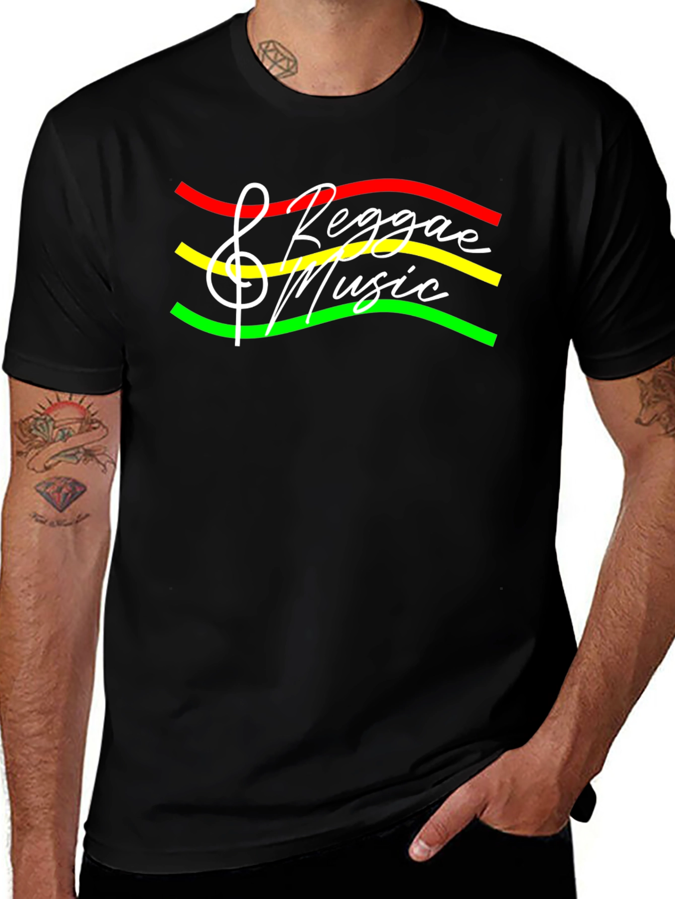 Variant 24 of Reggae Music T-Shirt - Rastafarian Style Tee