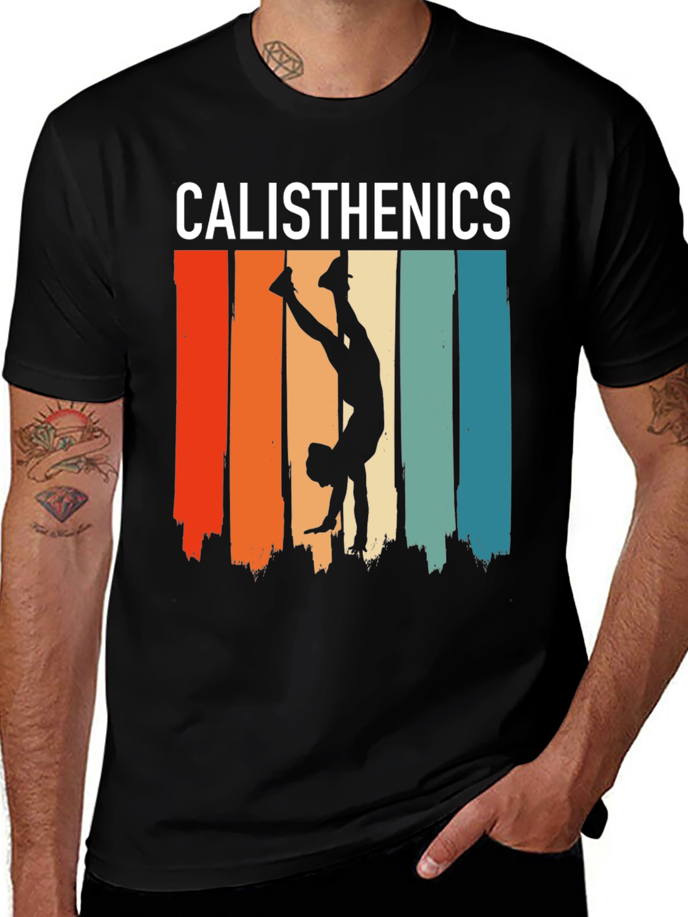 Variant 22 of Calisthenics Handstand T-Shirt Retro Design