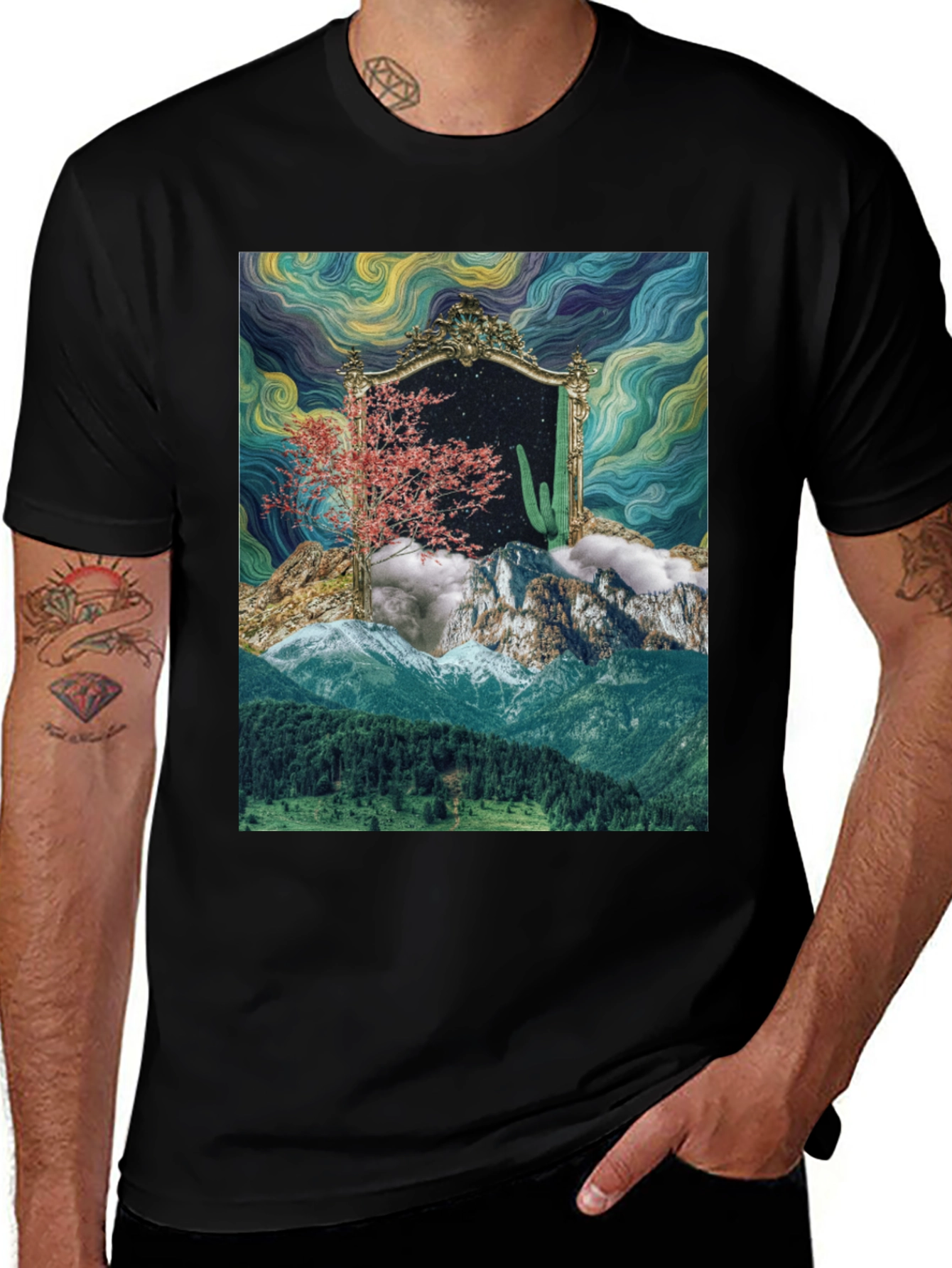 Variant 22 of Surreal Landscape Mirror Graphic T-Shirt