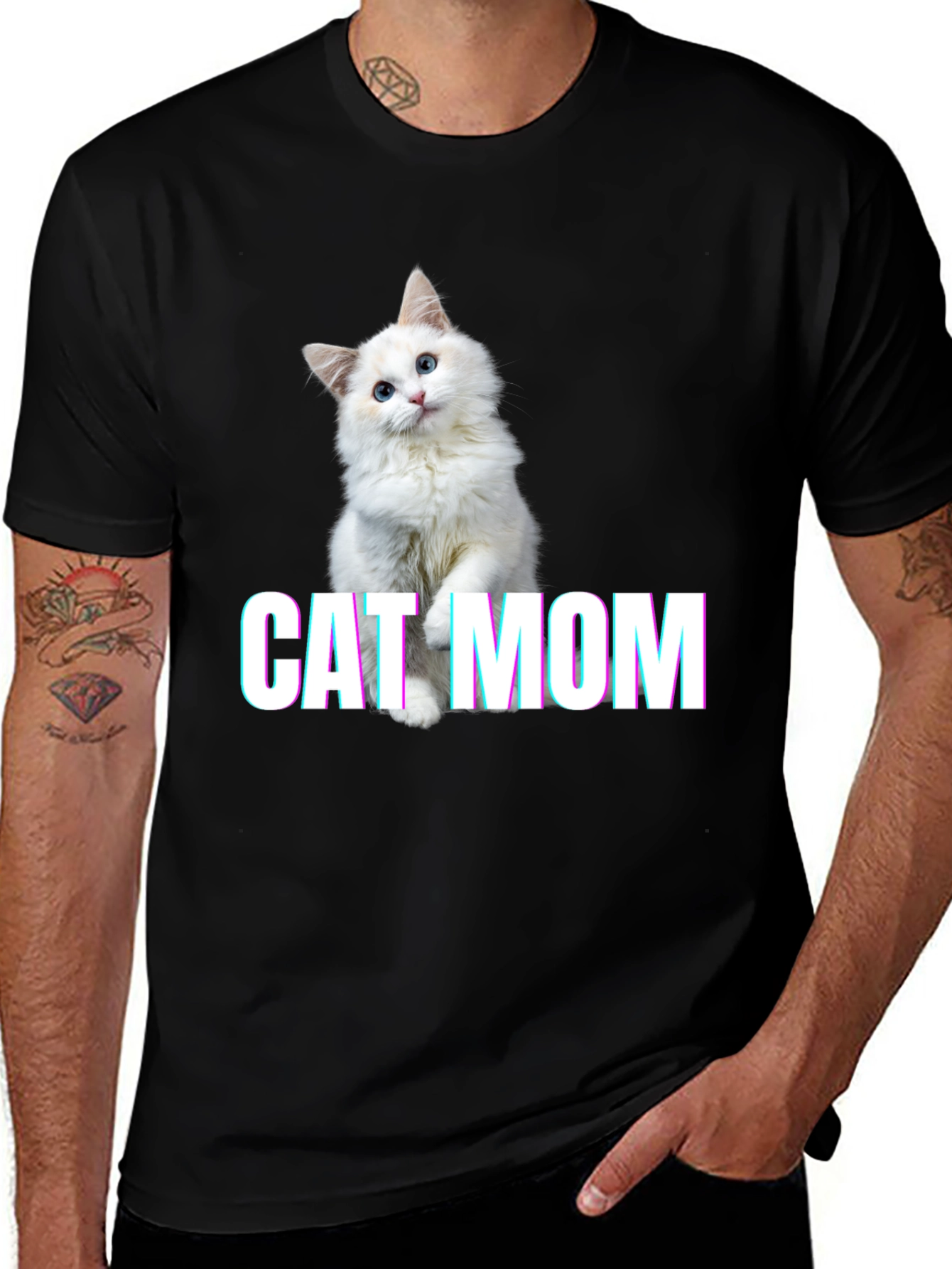 Variant 14 of Cat Mom Graphic Tee - Soft Cotton Blend