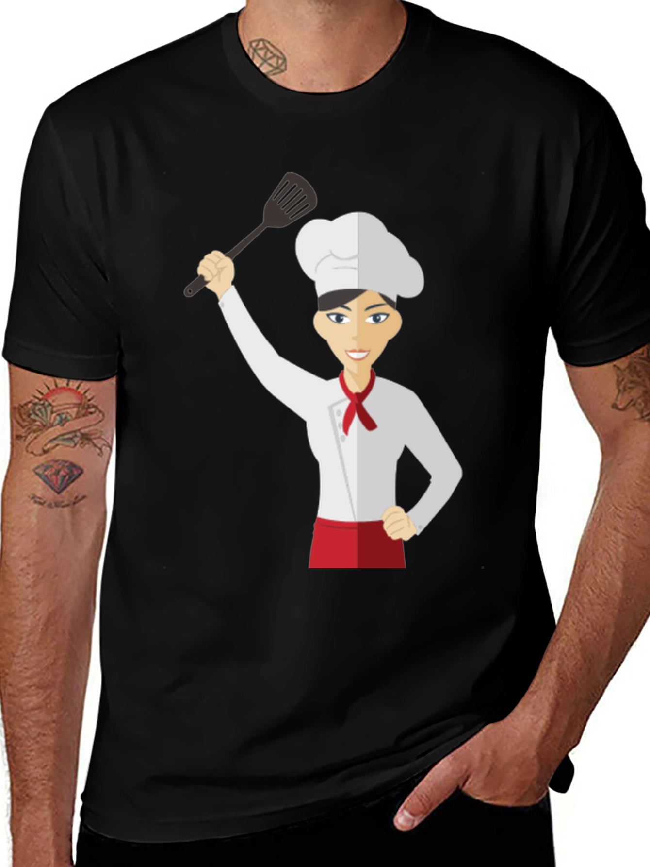 Variant 20 of Chef Woman's Black Graphic T-Shirt