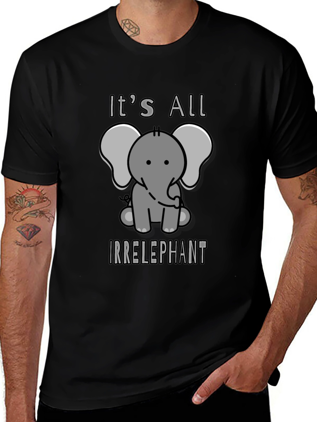 Variant 28 of It's All Irrelephant Graphic T-Shirt - Cute Animal Tee