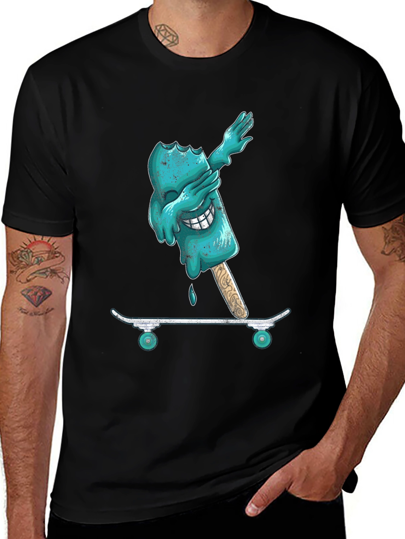 Variant 12 of Cool Ice Cream Skateboard T-Shirt
