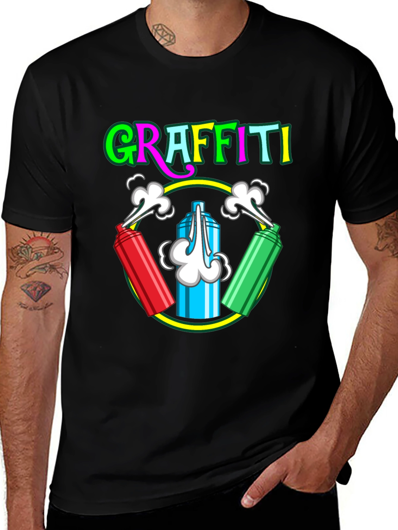 Variant 23 of Graffiti Spray Paint Graphic T-Shirt