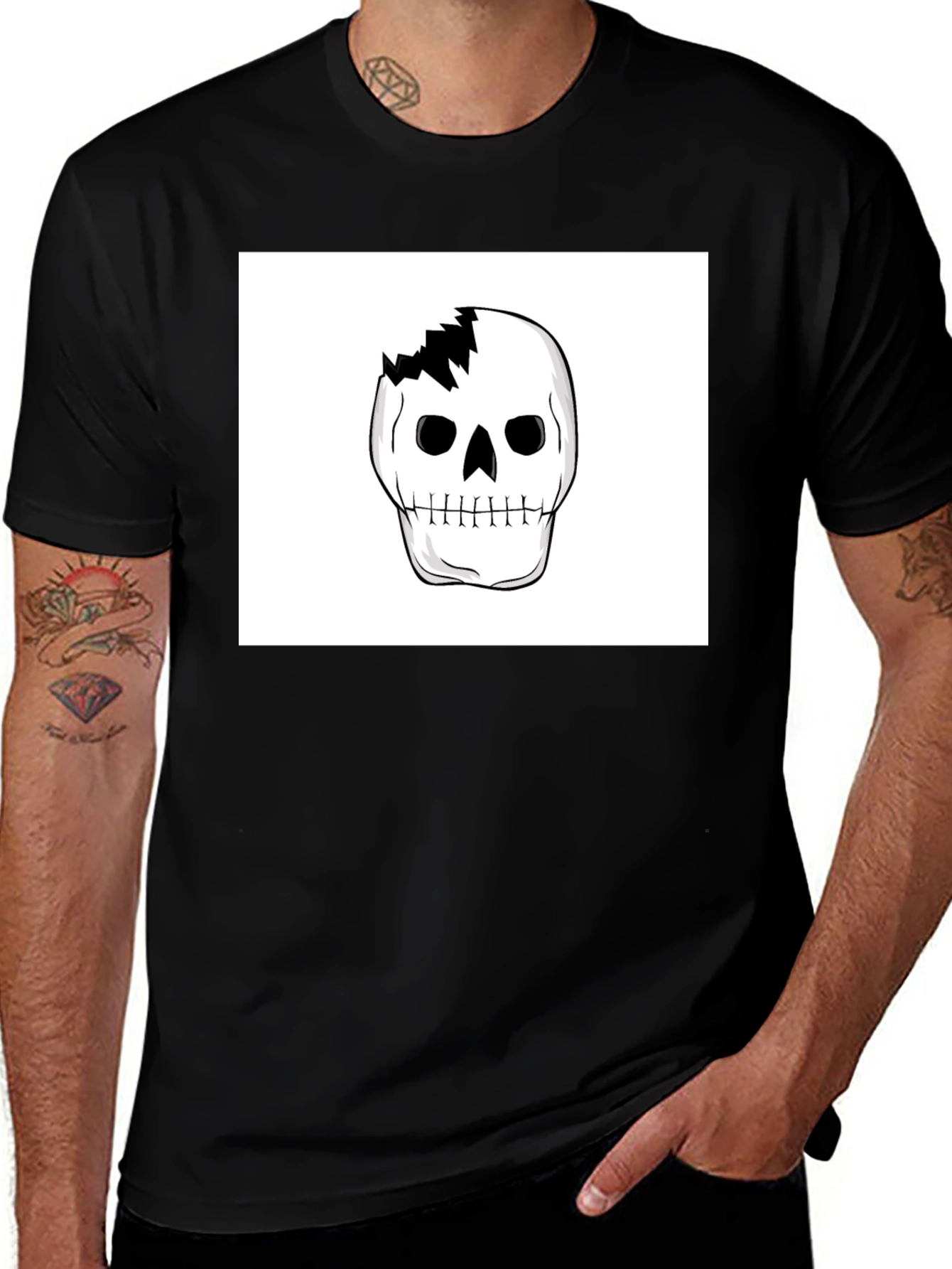 Variant 18 of Skull Graphic Tee - Men's Black T-Shirt