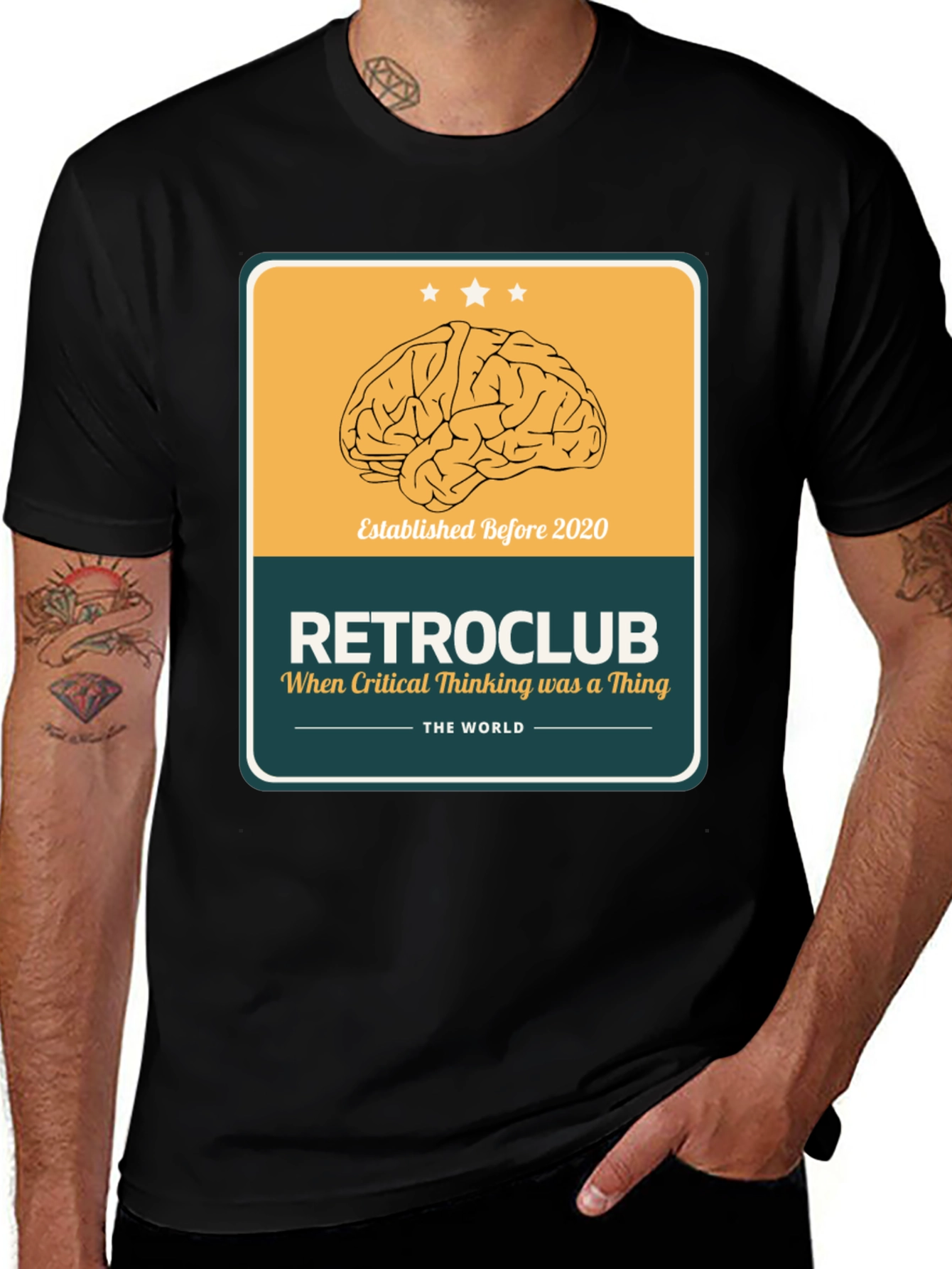 Retroclub Brain T-Shirt - When Critical Thinking Was A Thing