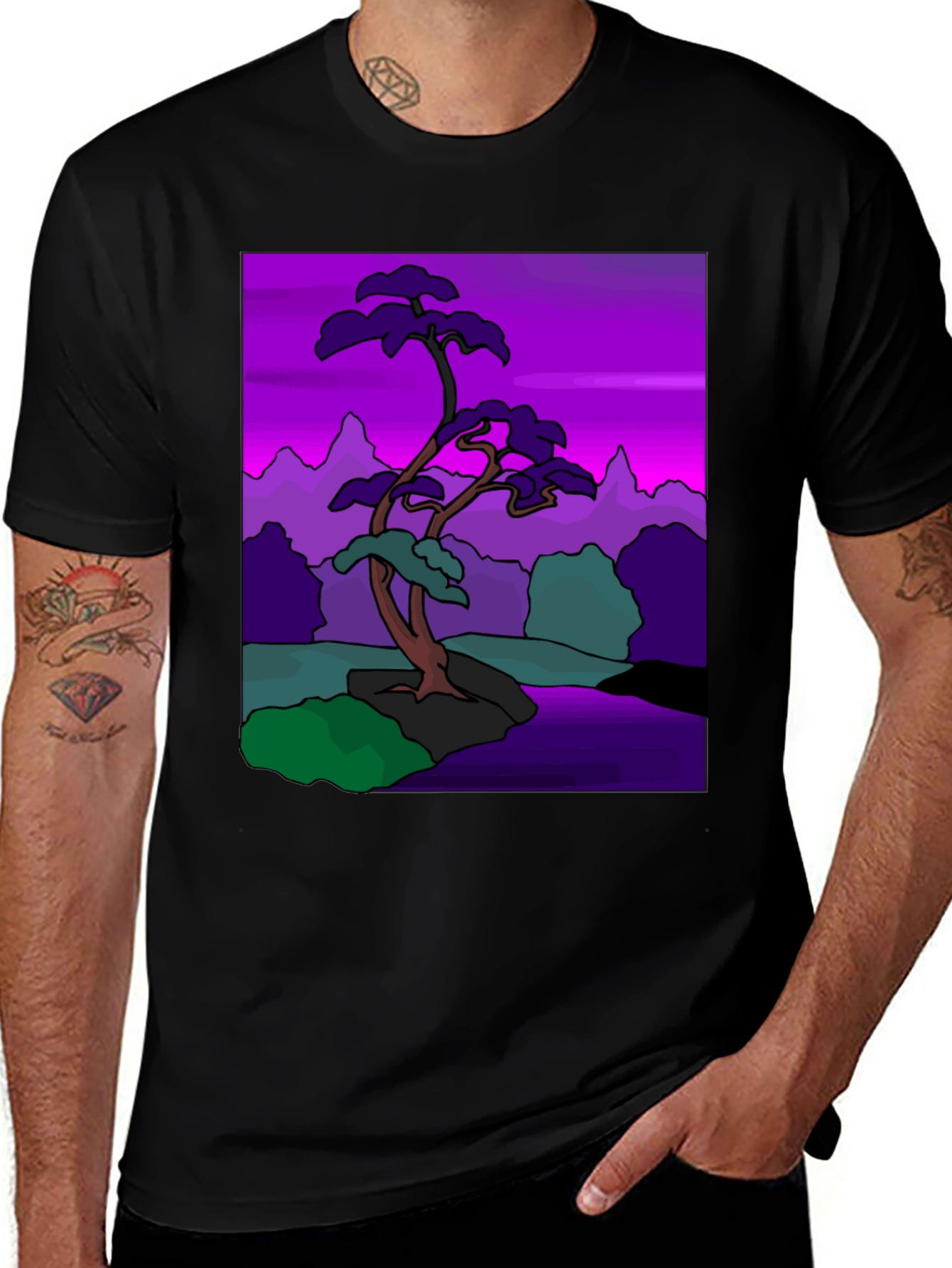 Variant 12 of Bonsai Tree Graphic T-Shirt - Unique Design