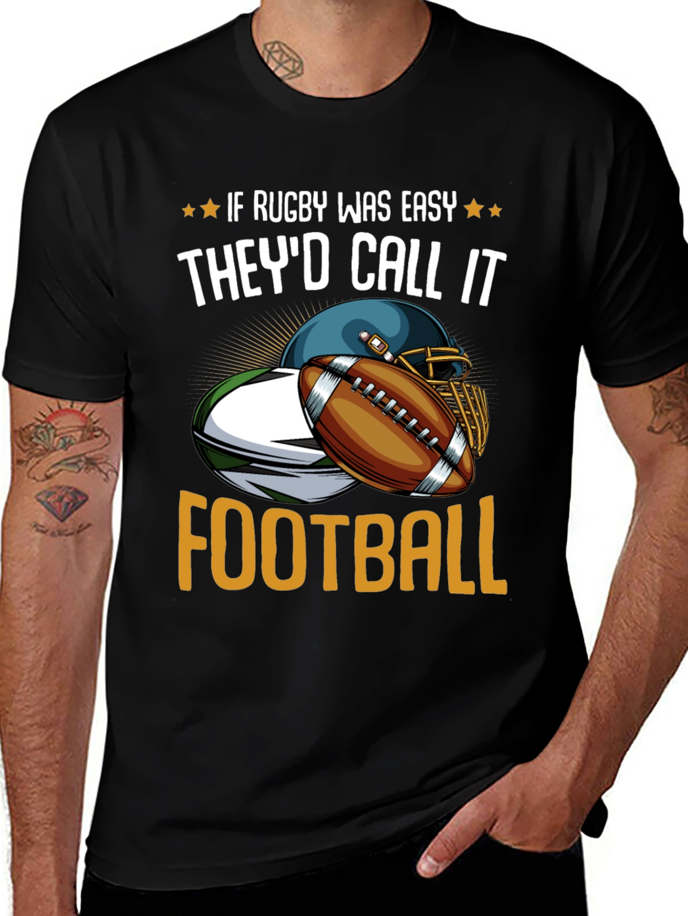 Variant 20 of Rugby vs Football Graphic T-Shirt