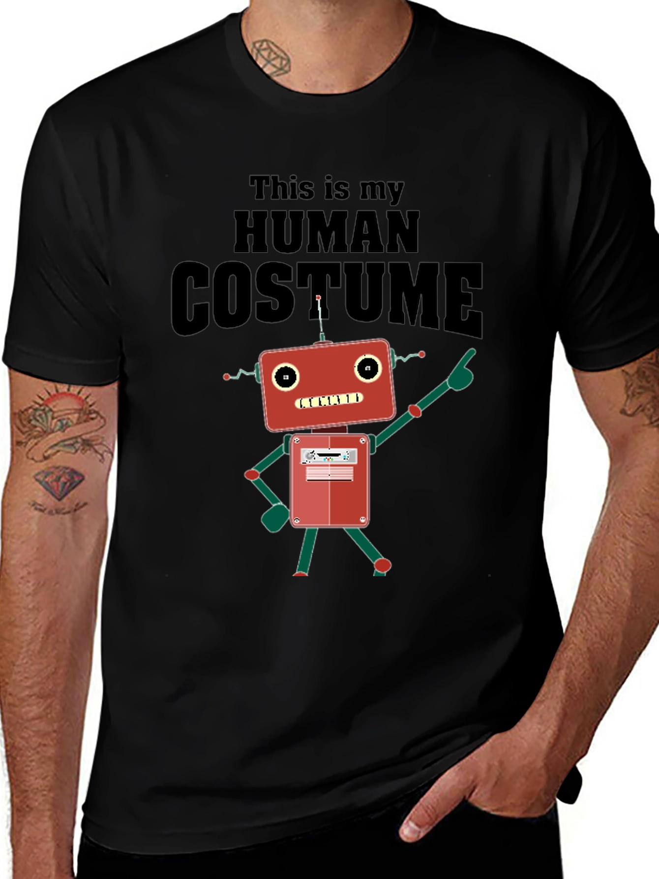 Variant 23 of Human Costume Robot Graphic T-Shirt