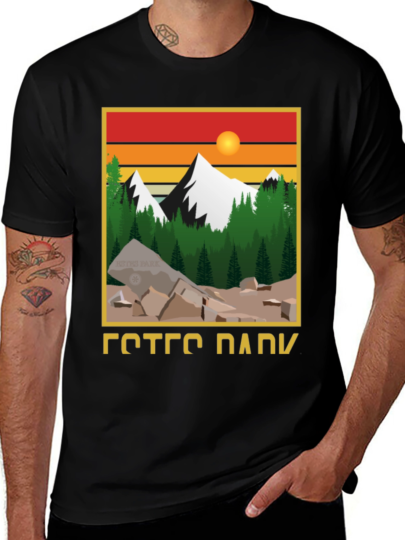Variant 5 of Retro Mountain Graphic T-Shirt