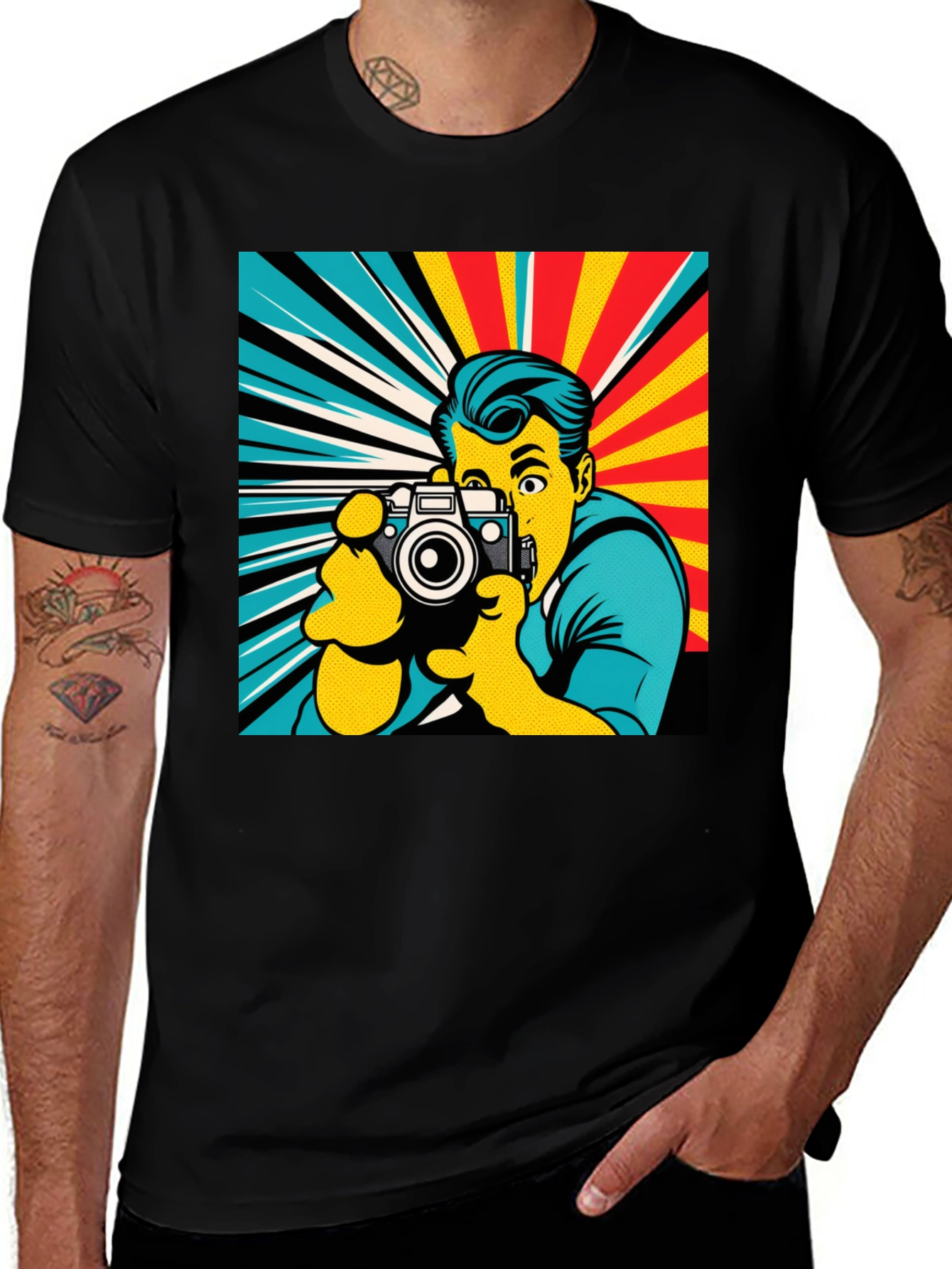 Variant 10 of Retro Photographer T-Shirt - Pop Art Style