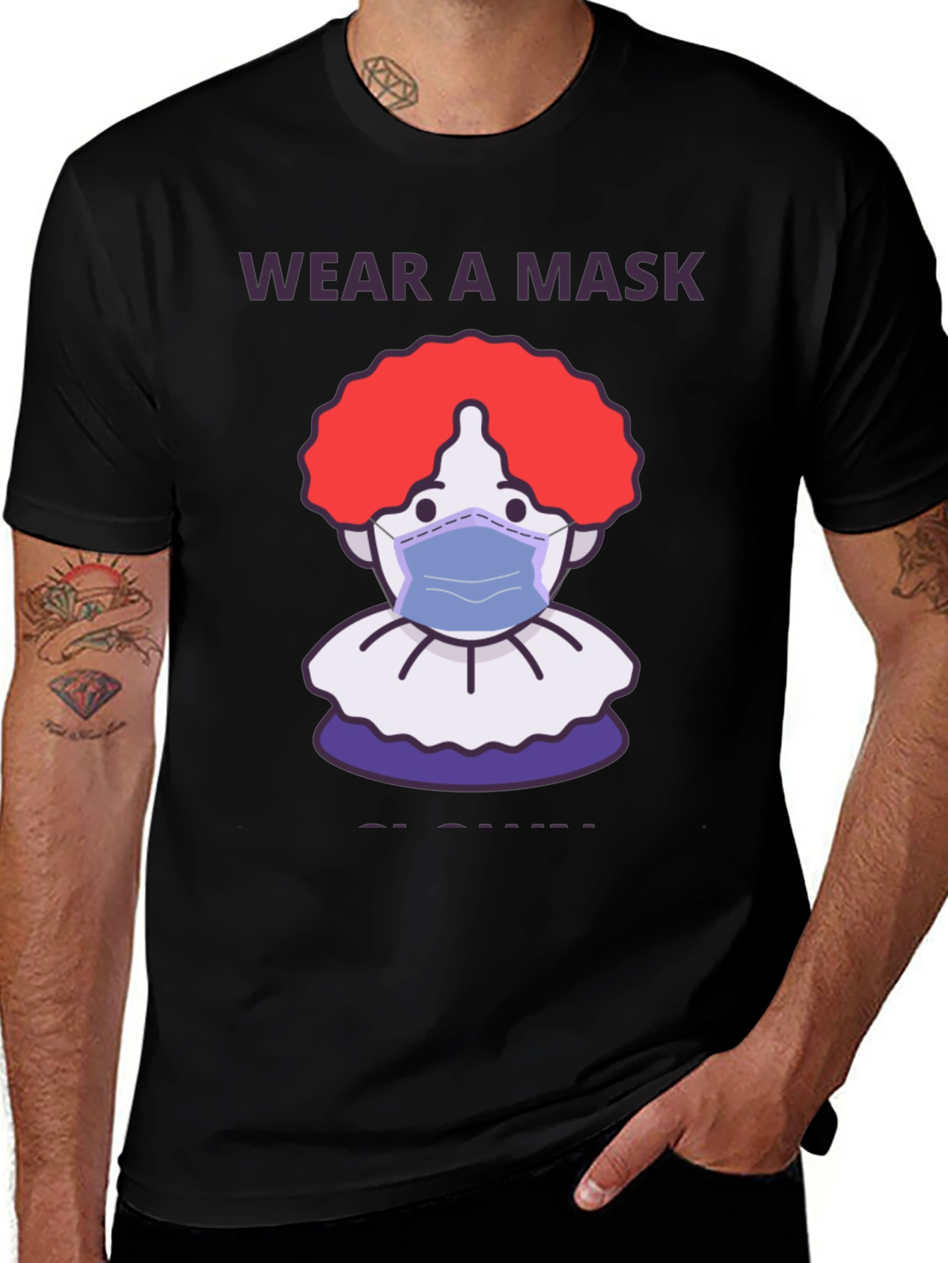 Variant 4 of Wear a Mask Clown T-Shirt