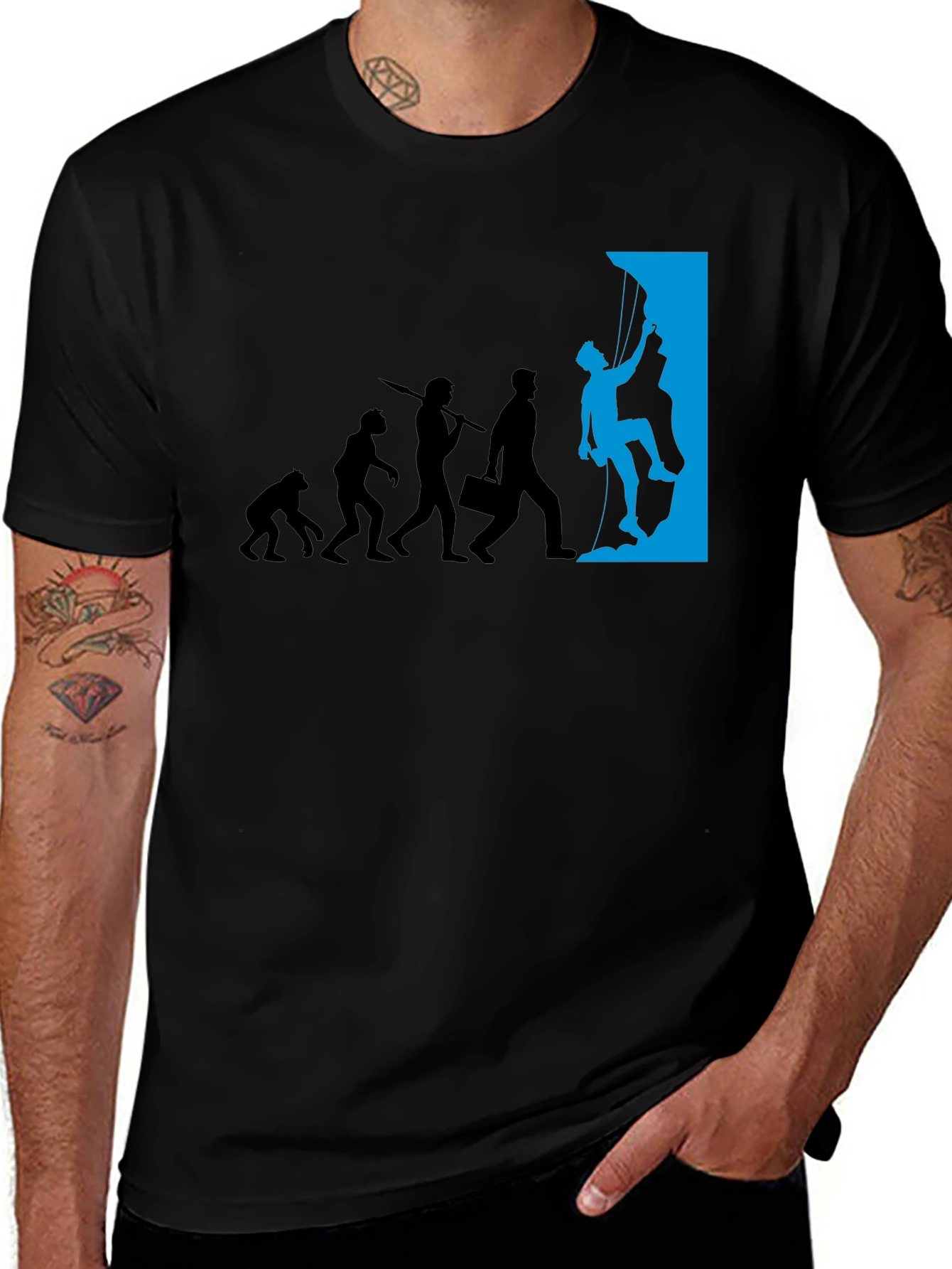 Variant 11 of Evolution to Climber T-Shirt - Black