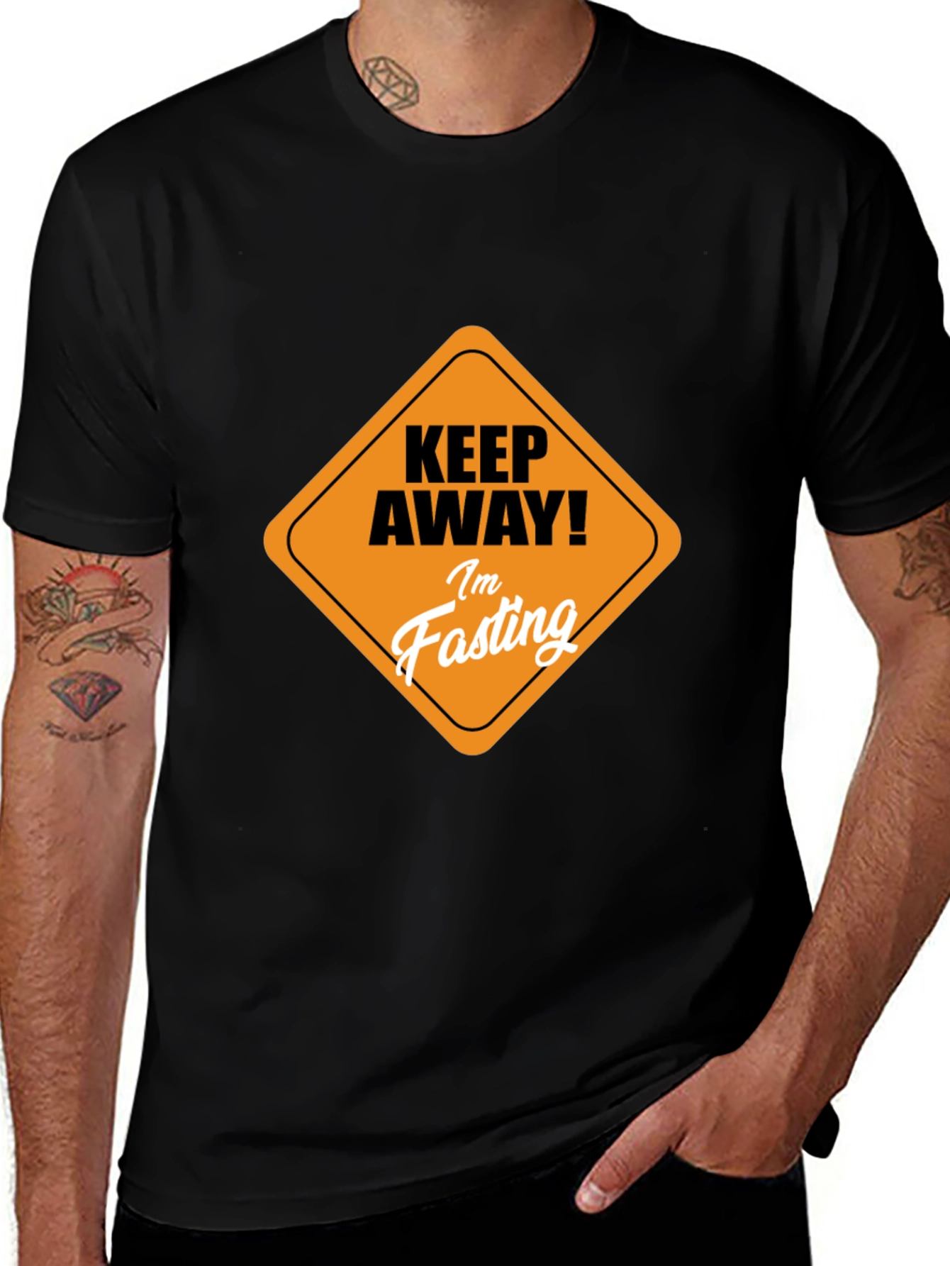 Variant 29 of Keep Away! I'm Fasting Black T-Shirt