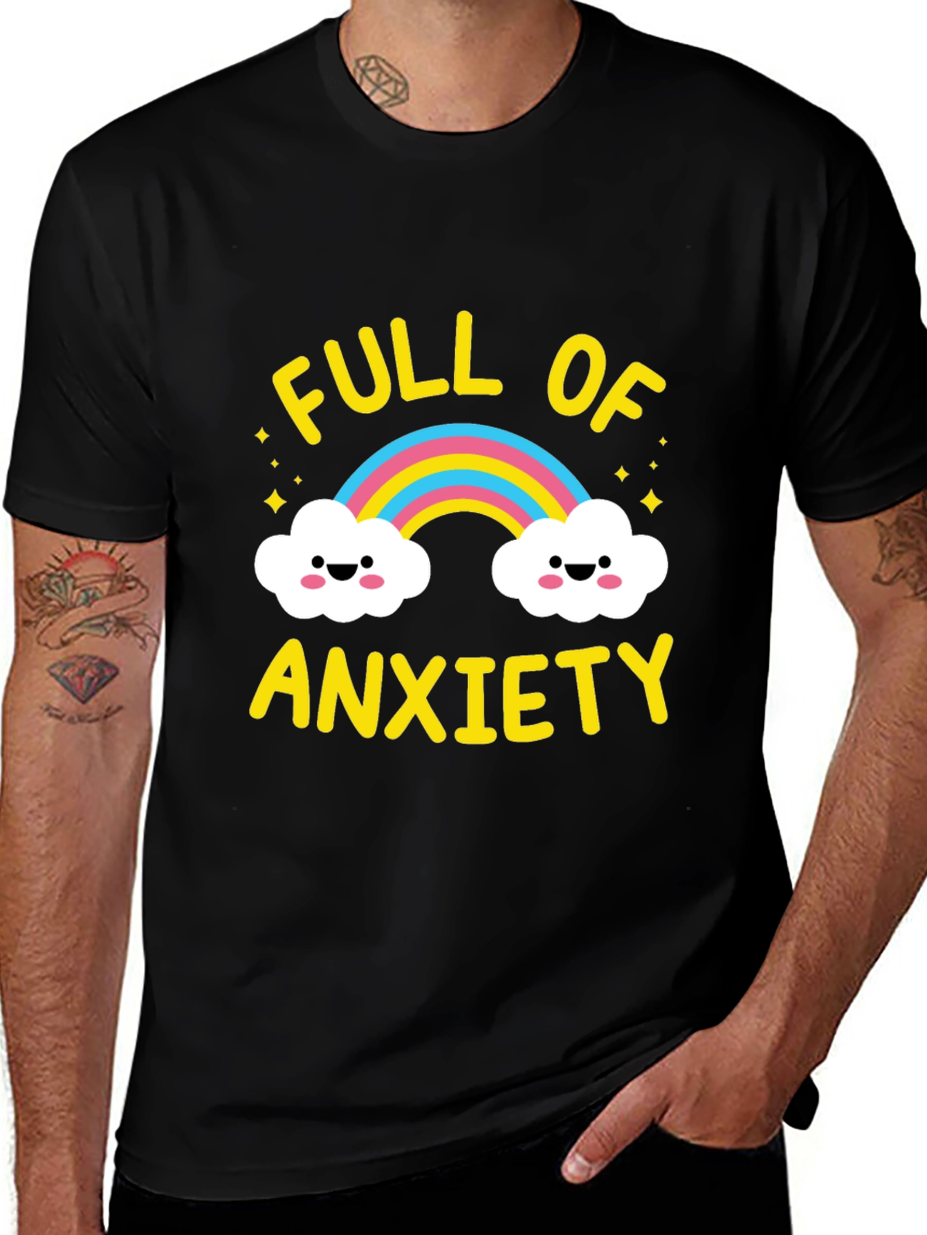 Variant 11 of Full of Anxiety Rainbow Graphic Tee