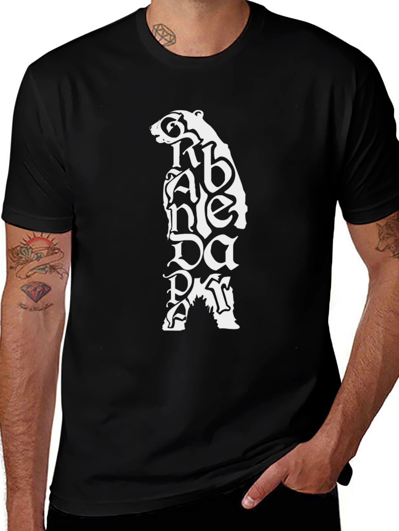 Variant 13 of Black T-Shirt with Groundhog Design