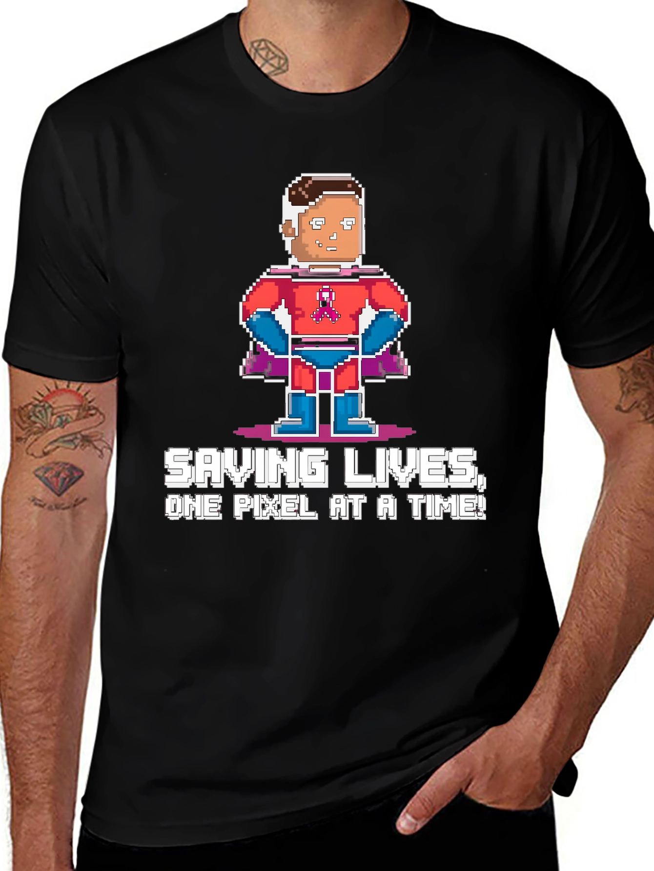 Variant 20 of Pixel Hero T-Shirt - Saving Lives, One Pixel at a Time