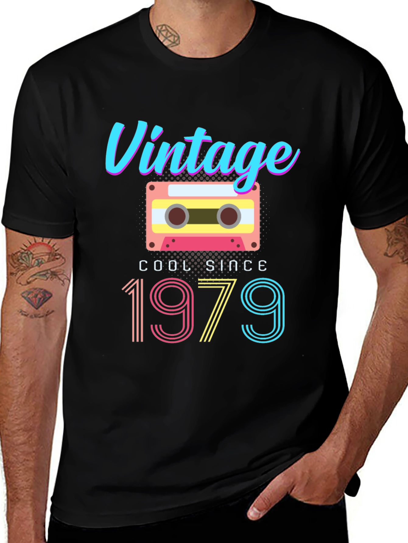 Variant 12 of Vintage 1979 T-Shirt Retro Cassette Tape Cool Since