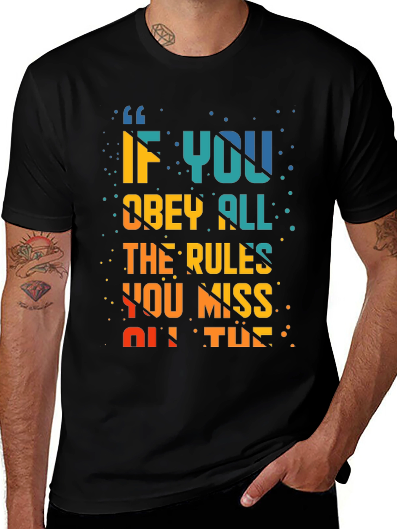 Black Rule Breaker T-Shirt: Miss All The Fun main image