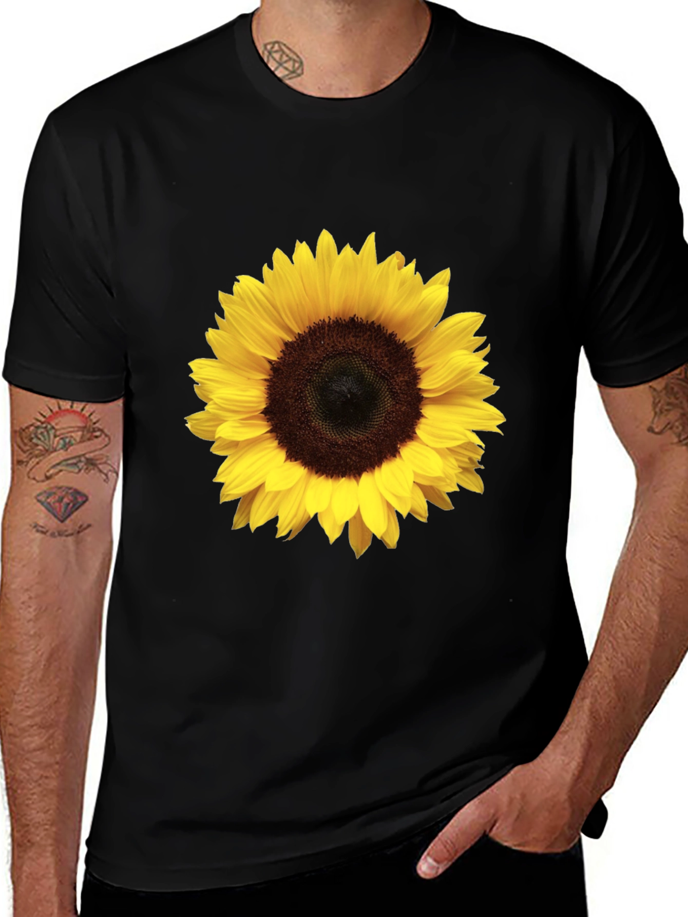 Variant 29 of Sunflower Graphic Print Black T-Shirt