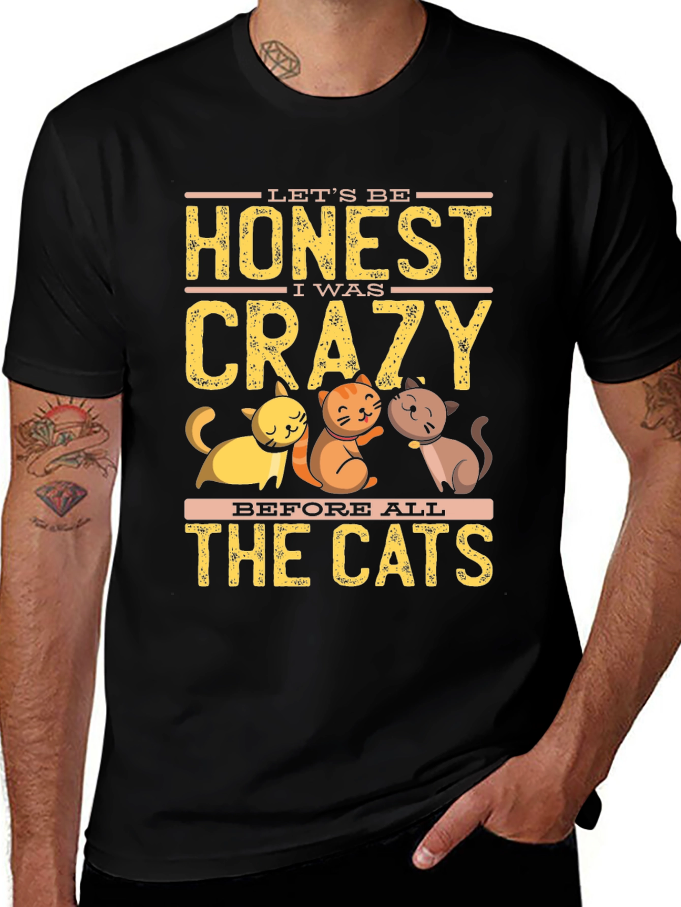 Variant 26 of Crazy Before Cats Black Graphic T-Shirt