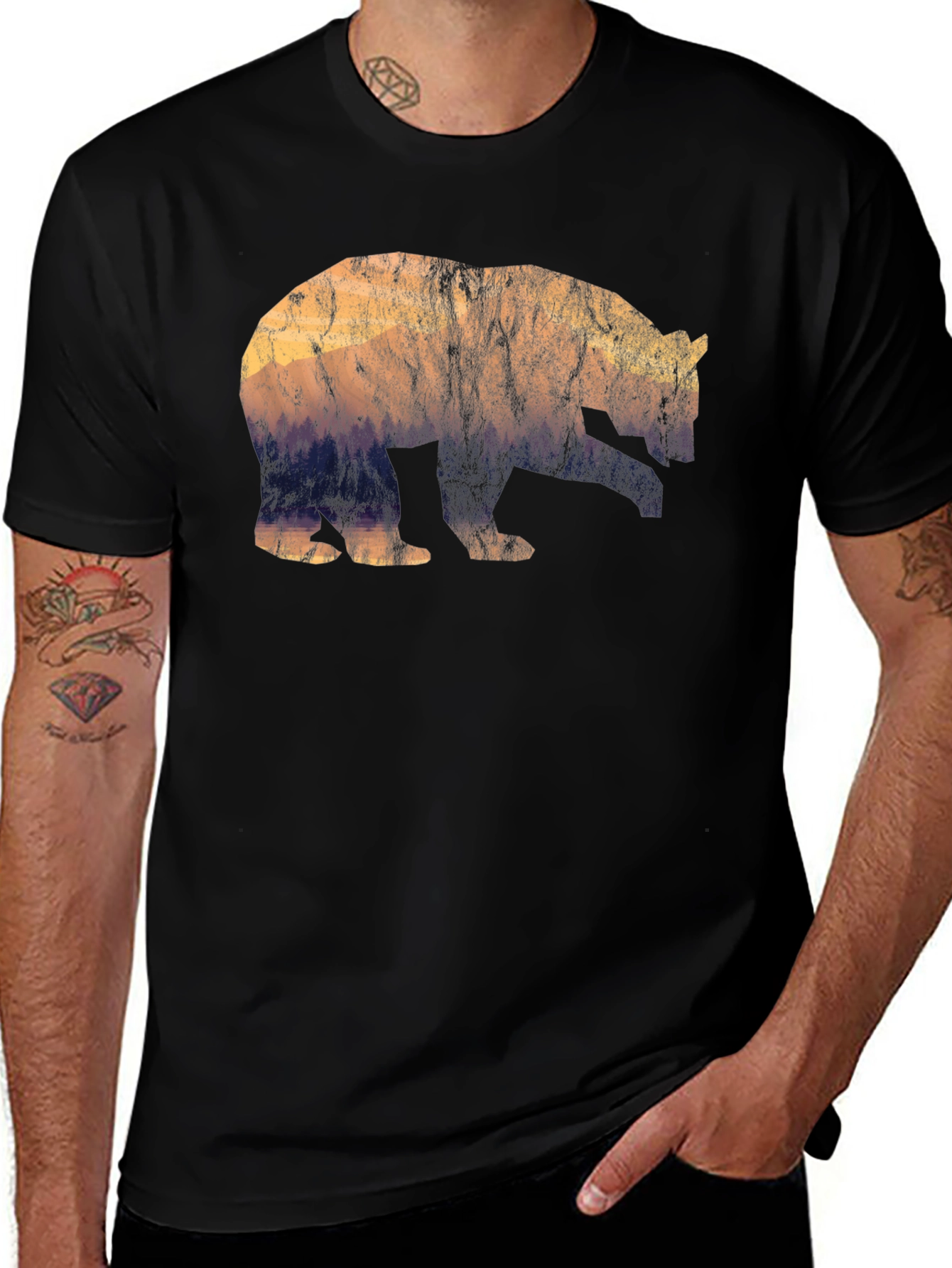 Variant 3 of Bear Silhouette Graphic Tee - Nature Inspired T-Shirt
